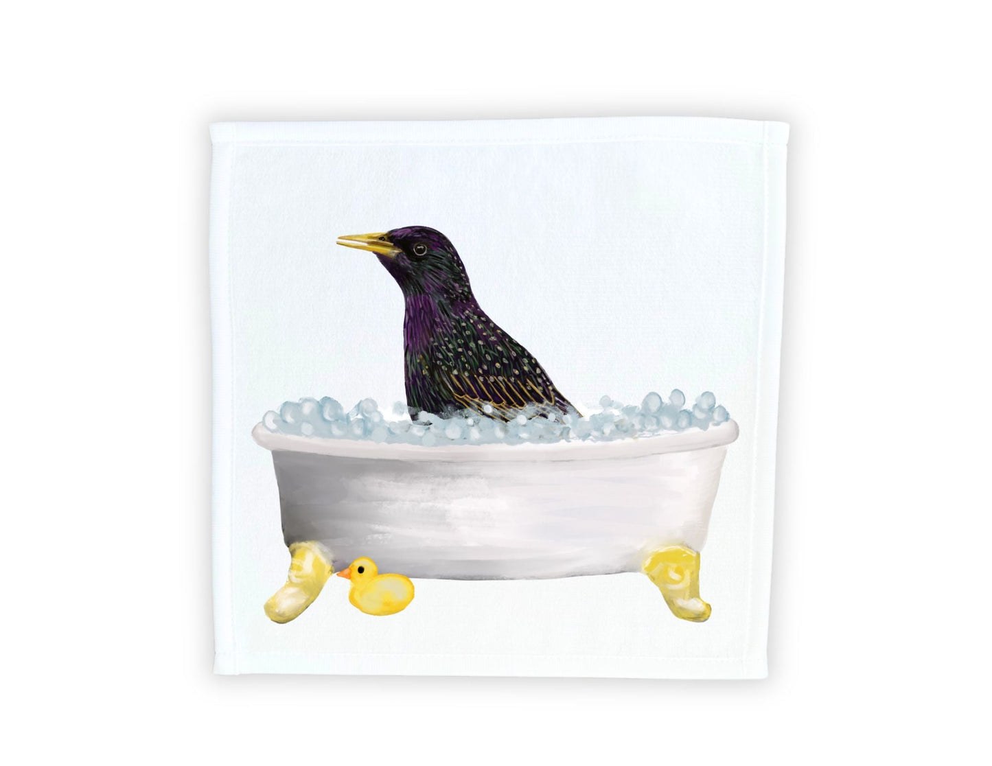 Starling Bubble Bath Washcloth - MerikaArt
