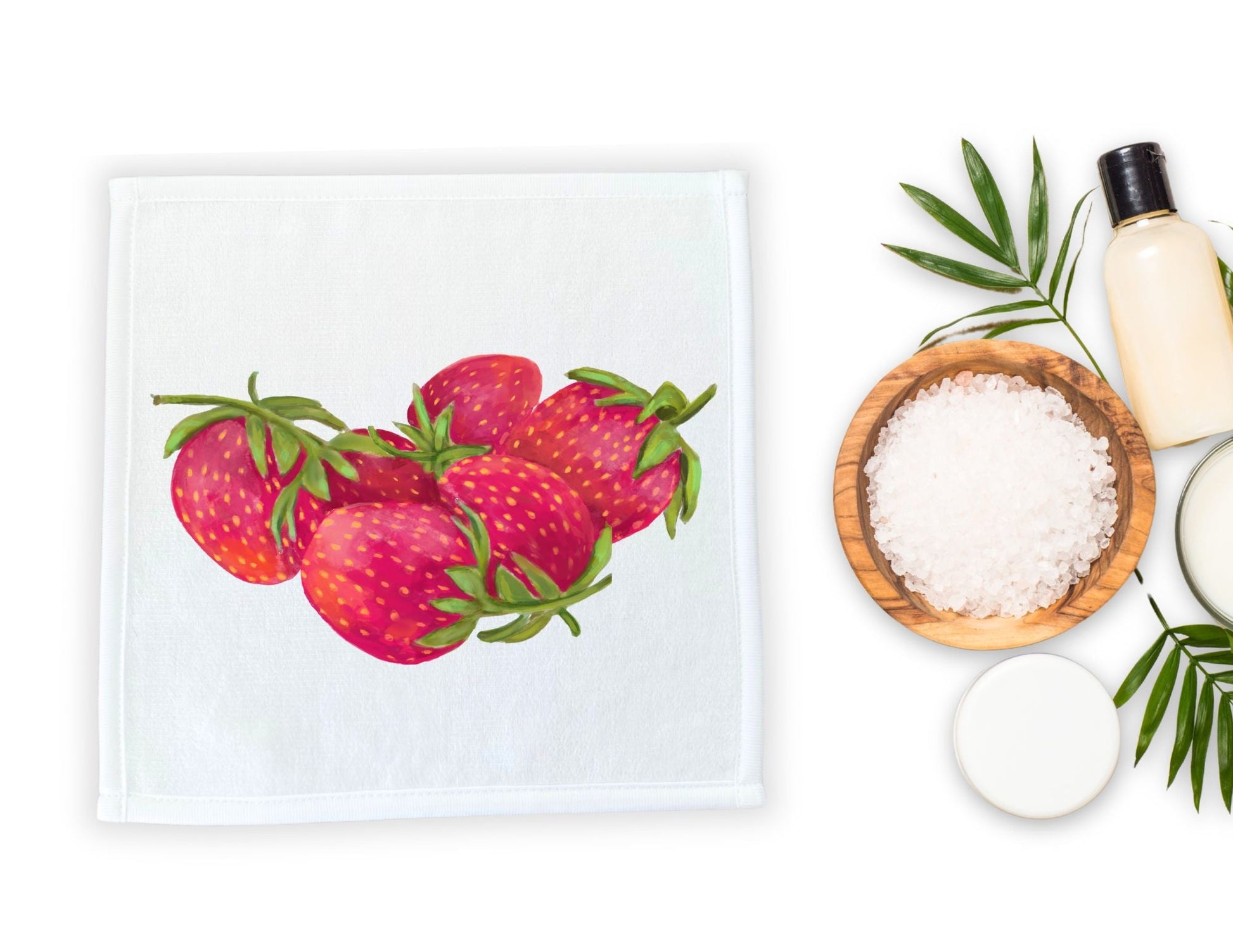 Strawberry Bliss Washcloth - MerikaArt