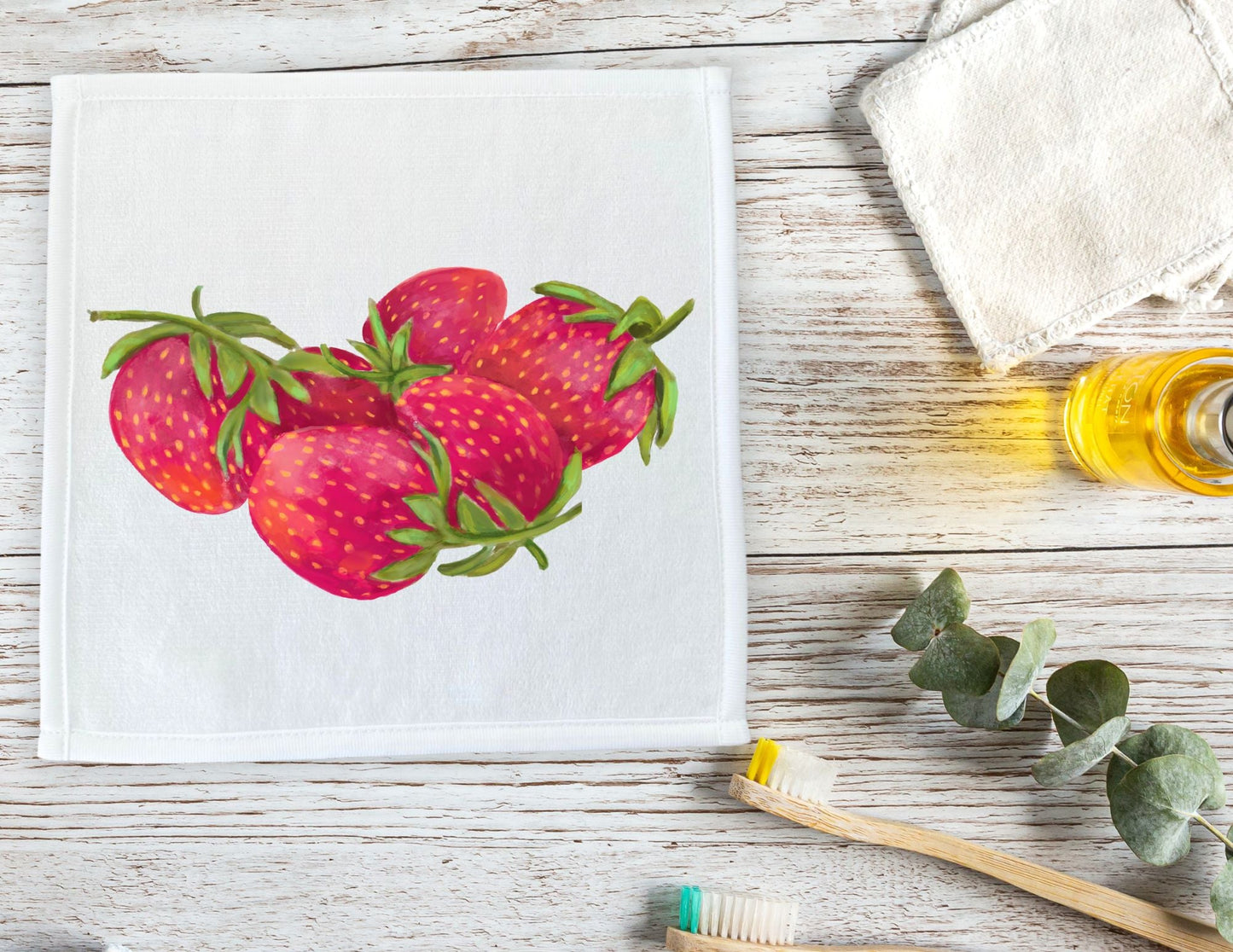 Strawberry Bliss Washcloth - MerikaArt