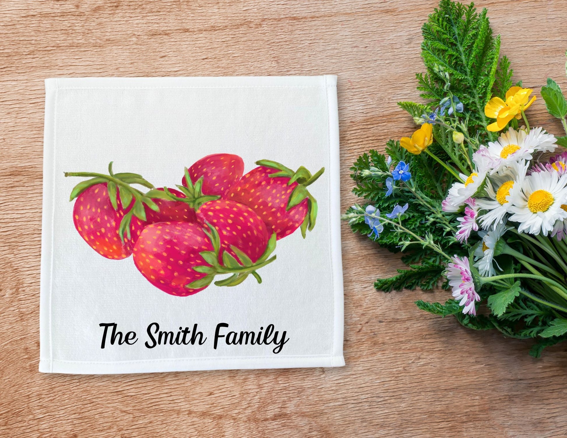 Strawberry Bliss Washcloth - MerikaArt