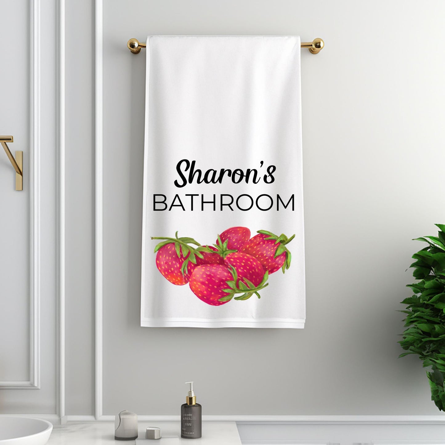 Strawberry Fruit Bathroom Towel - MerikaArt
