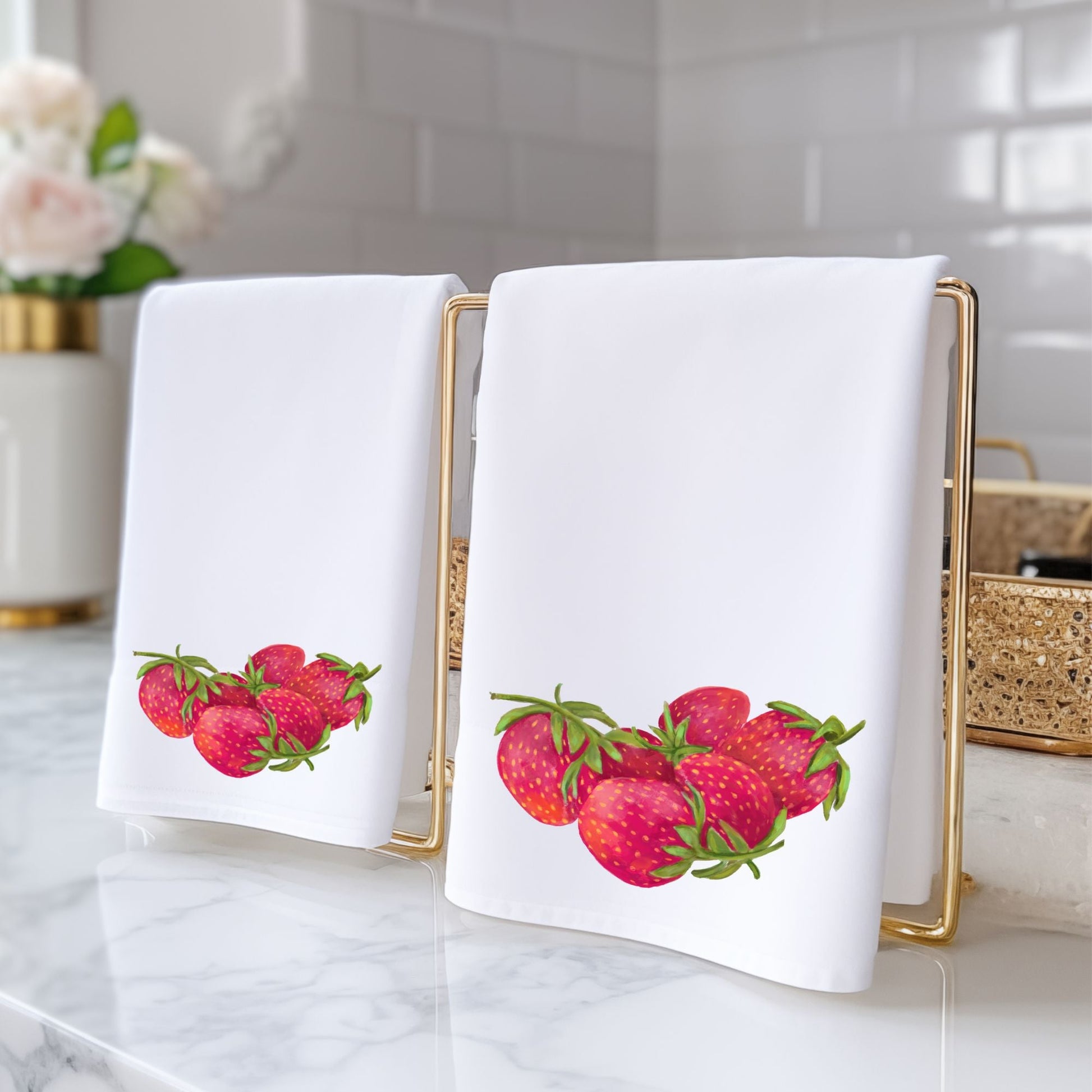 Strawberry Fruit Bathroom Towel - MerikaArt