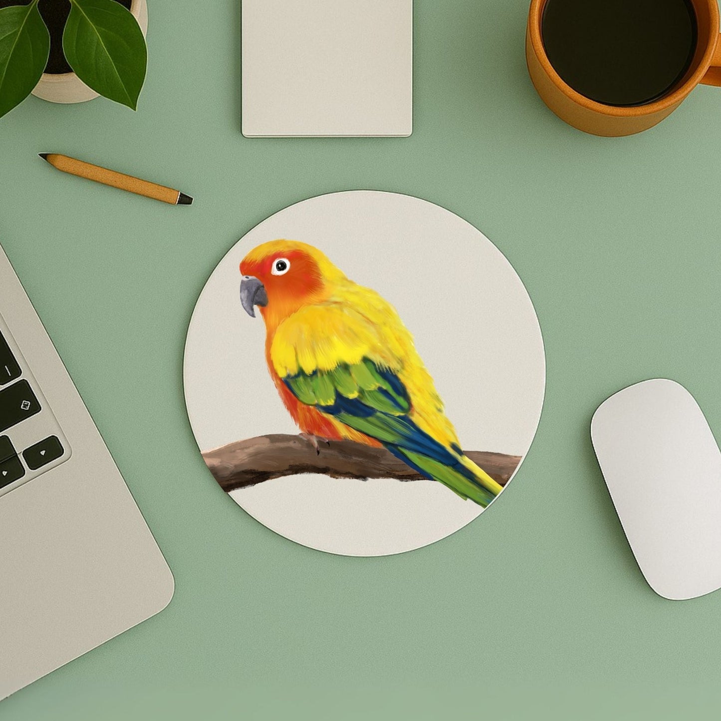 Sun Conure Parrot Mousepad - MerikaArt