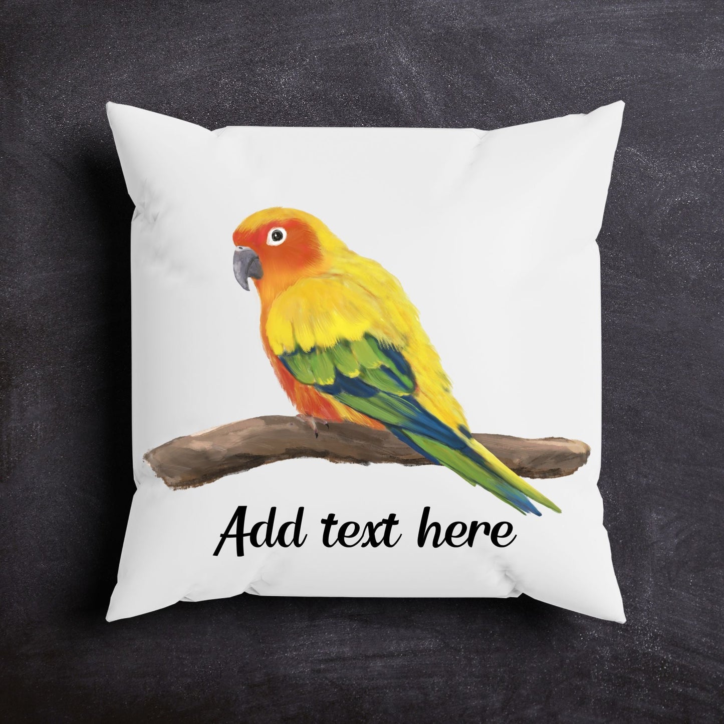 Sun Conure Pillow - MerikaArt