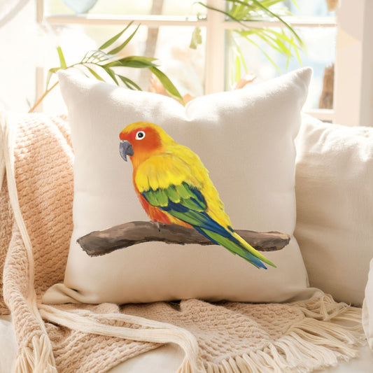 Sun Conure Pillow - MerikaArt
