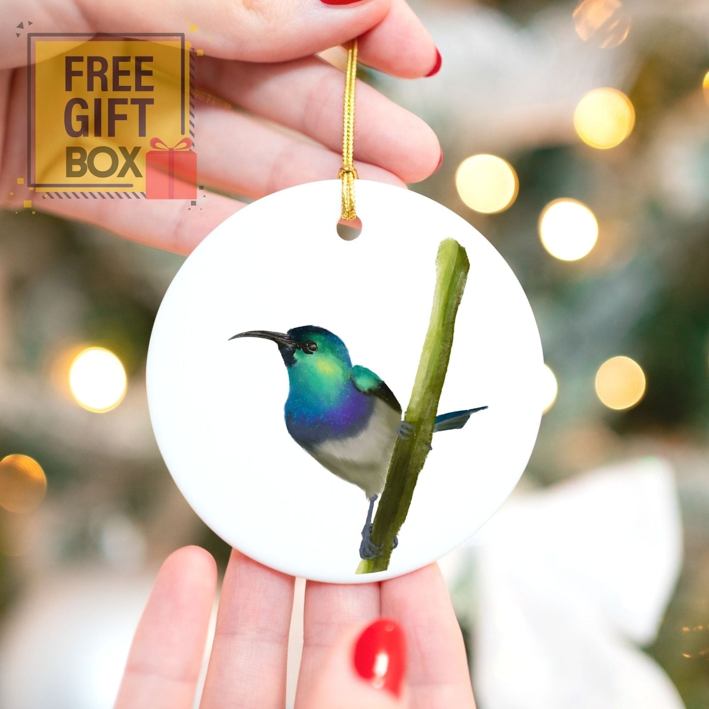 Sunbird Ceramic Ornament - MerikaArt