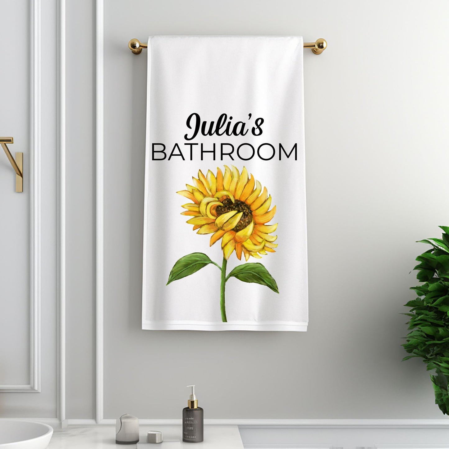 Sunflower Bathroom Towel - MerikaArt