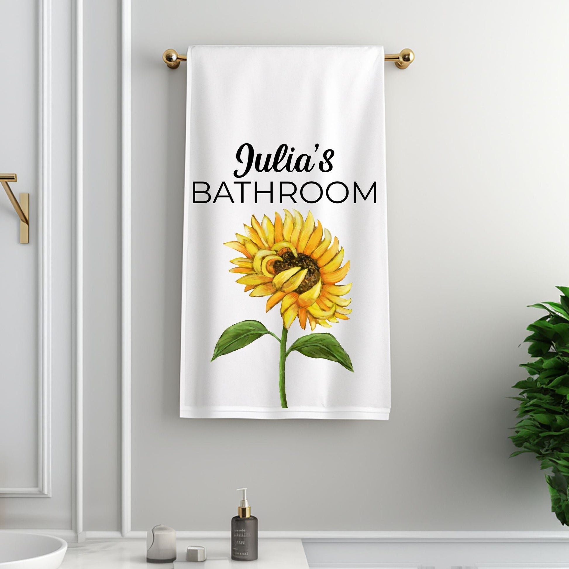 Sunflower Bathroom Towel - MerikaArt