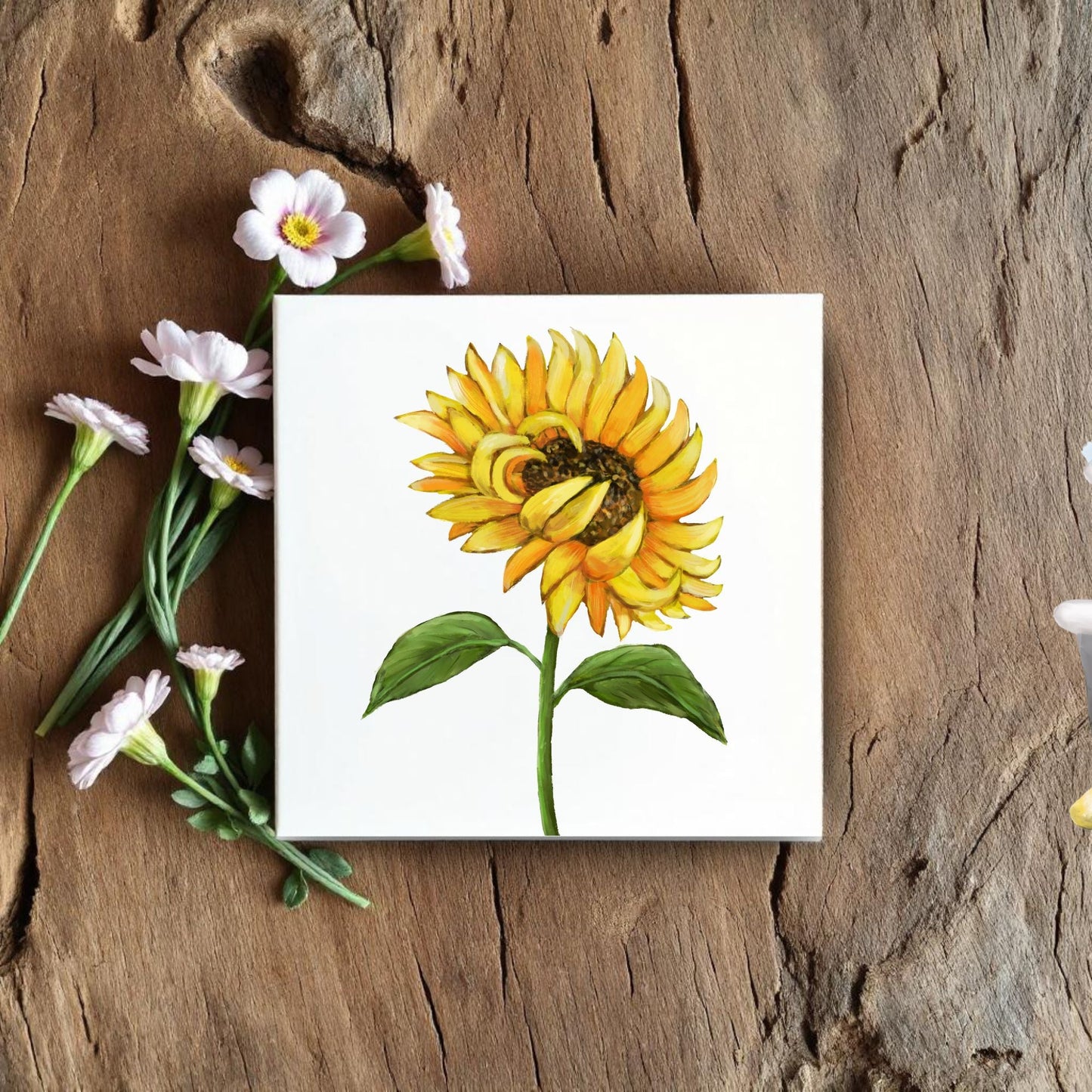 Sunflower Ceramic Tile - MerikaArt