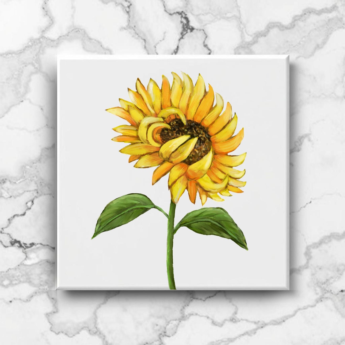 Sunflower Ceramic Tile - MerikaArt