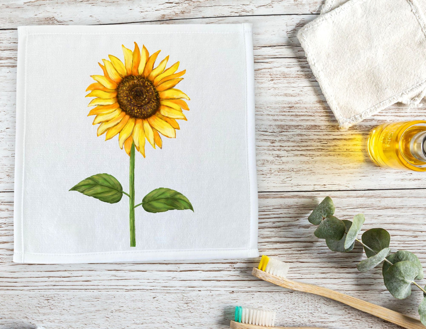 Sunflower Washcloth - MerikaArt