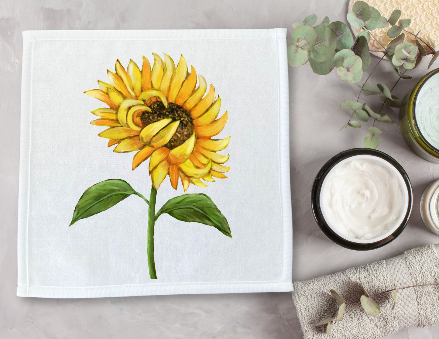 Sunflower Washcloth - MerikaArt