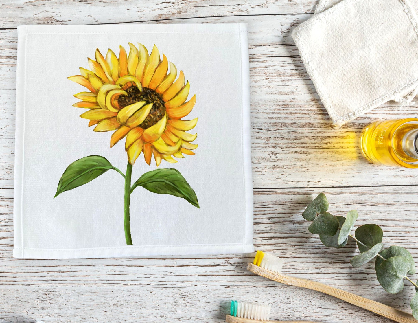 Sunflower Washcloth - MerikaArt