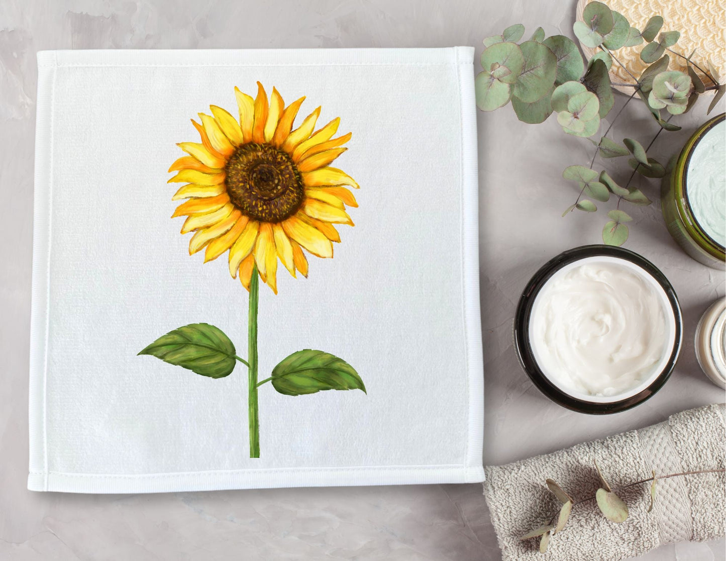 Sunflower Washcloth - MerikaArt