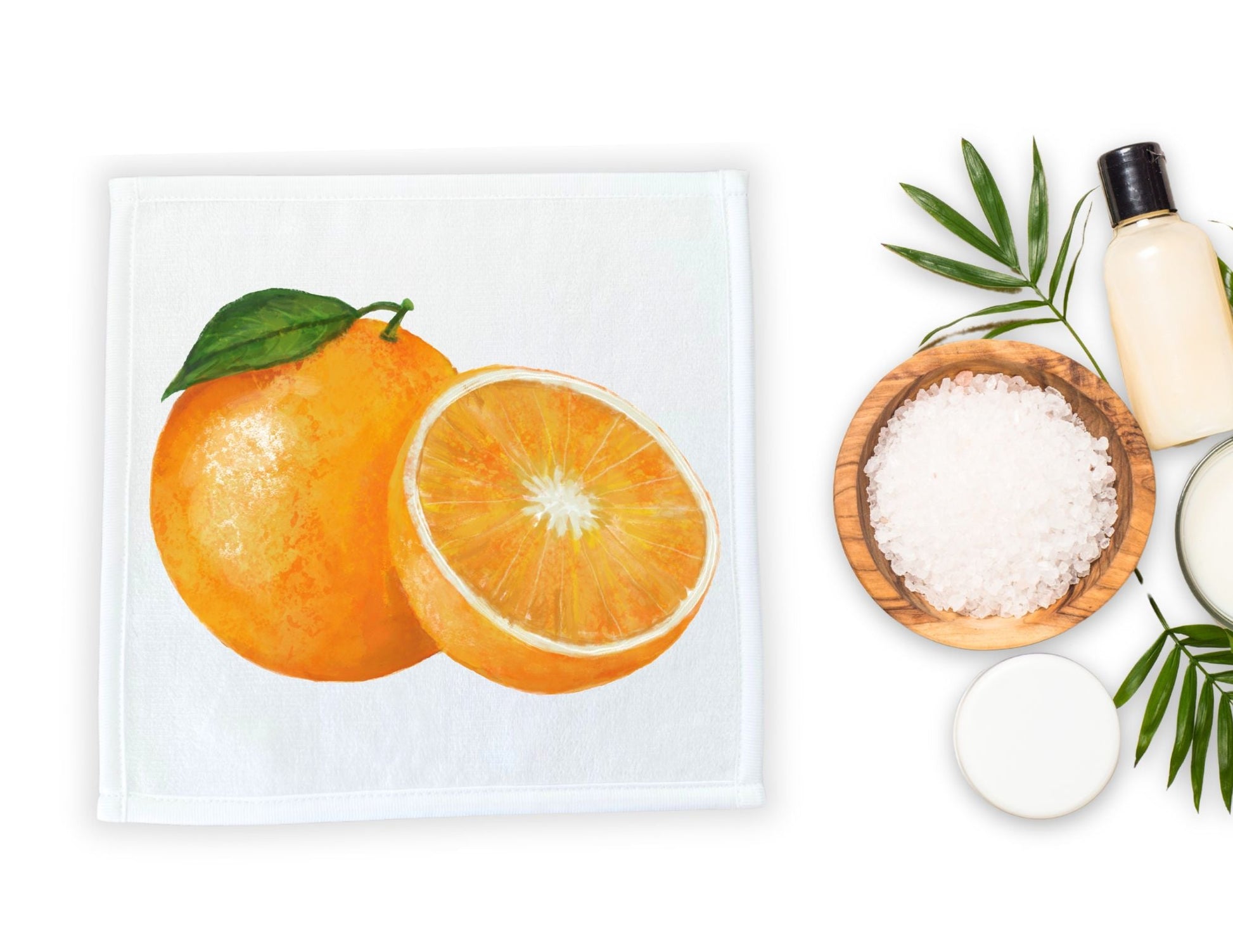 Sunny Orange Washcloth - MerikaArt