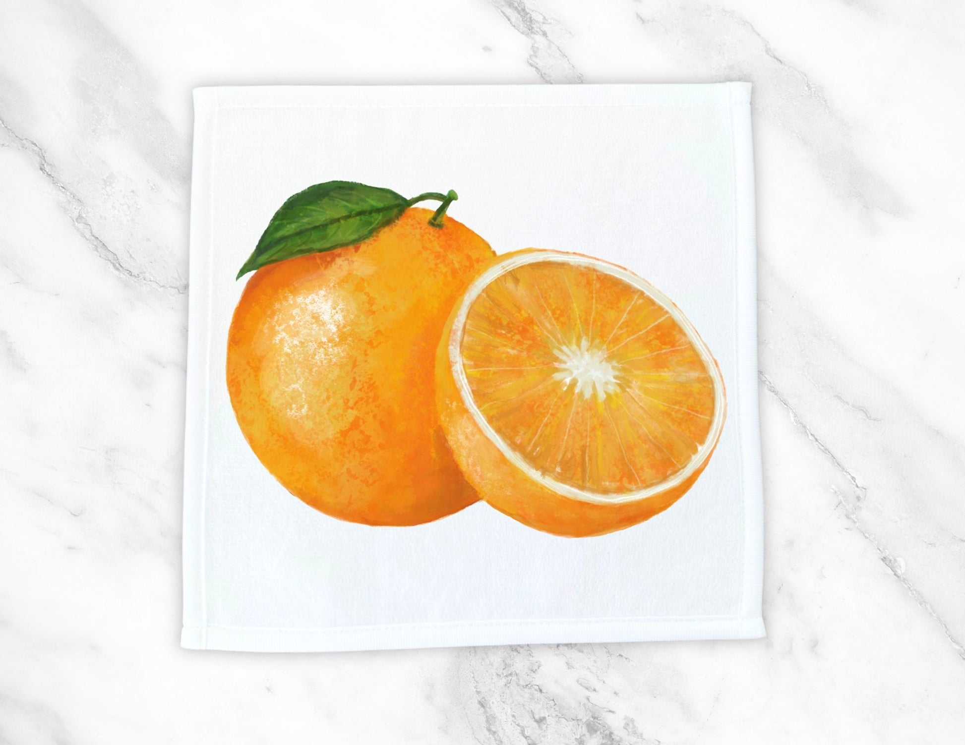 Sunny Orange Washcloth - MerikaArt