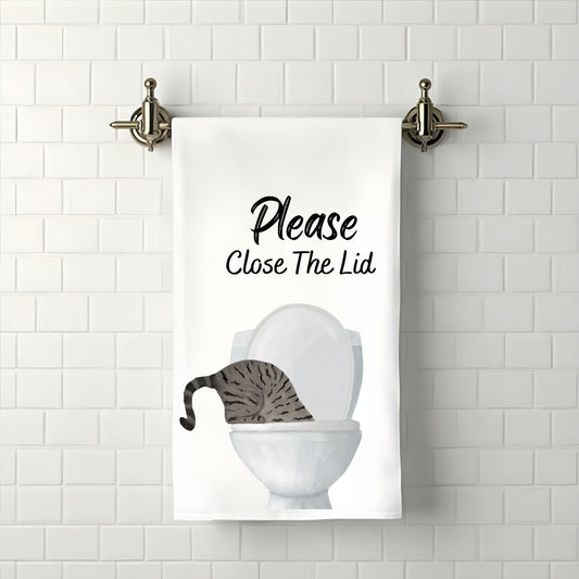 Tabby Cat Bathroom Towel - MerikaArt