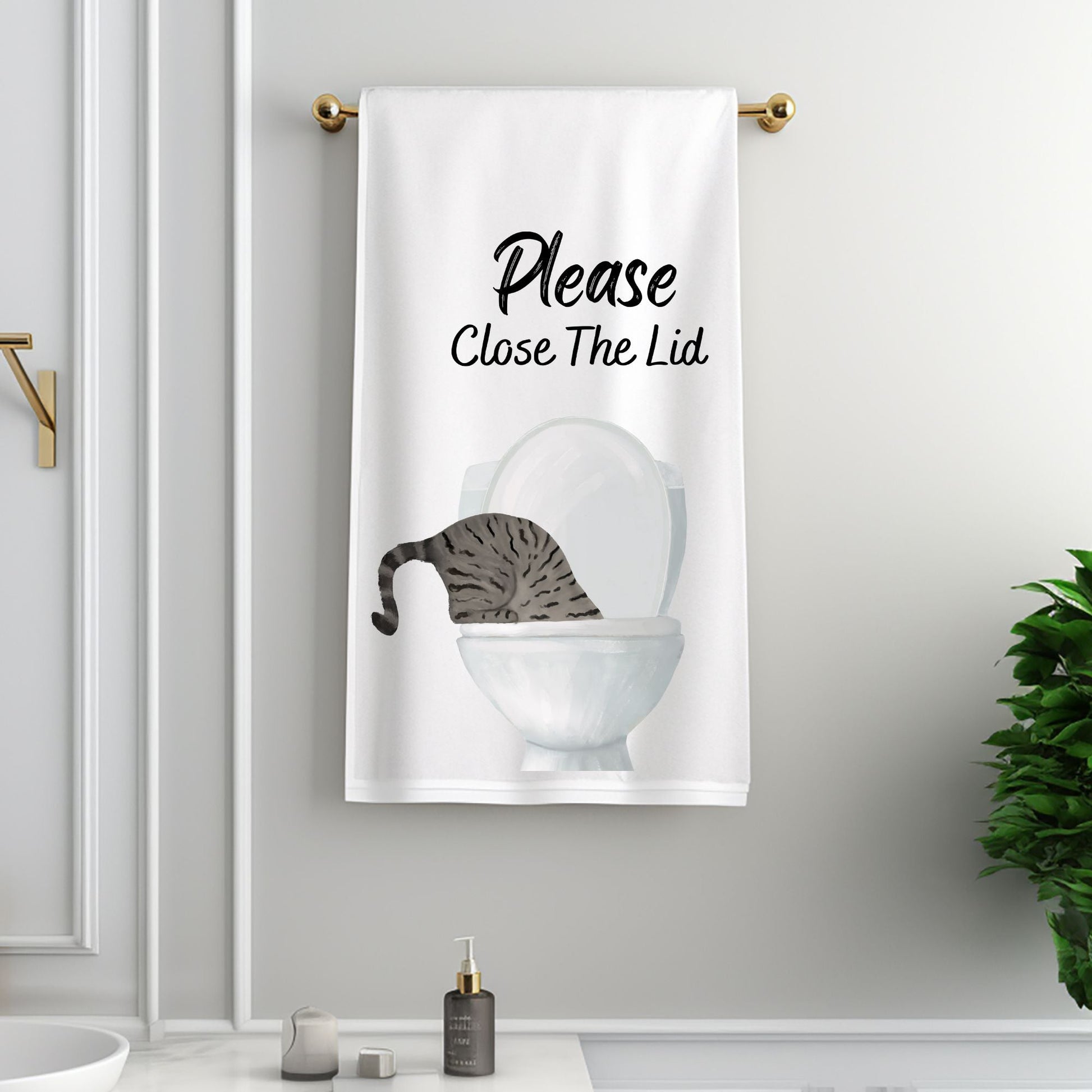 Tabby Cat Bathroom Towel - MerikaArt