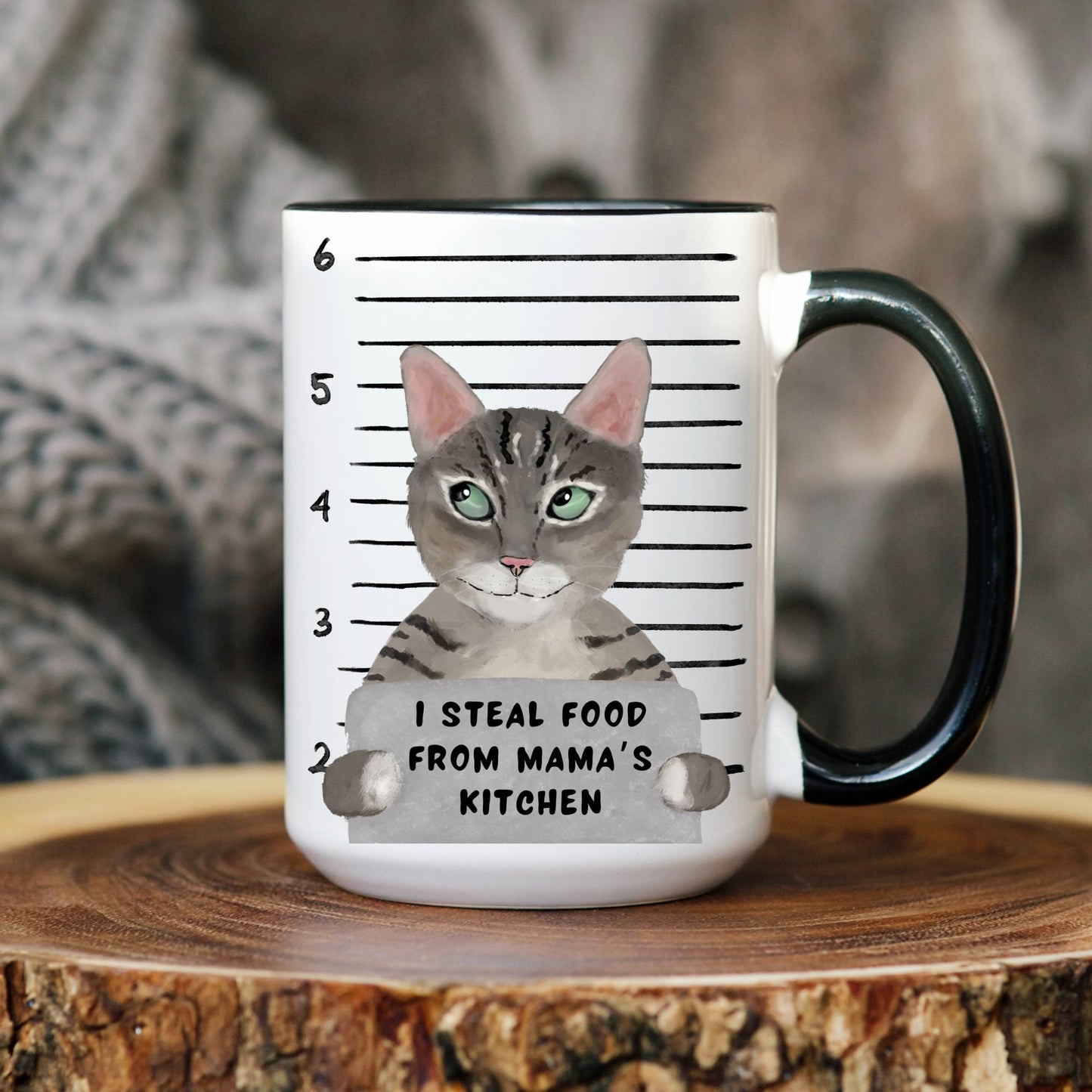 Tabby Cat Mugshot Mug - MerikaArt