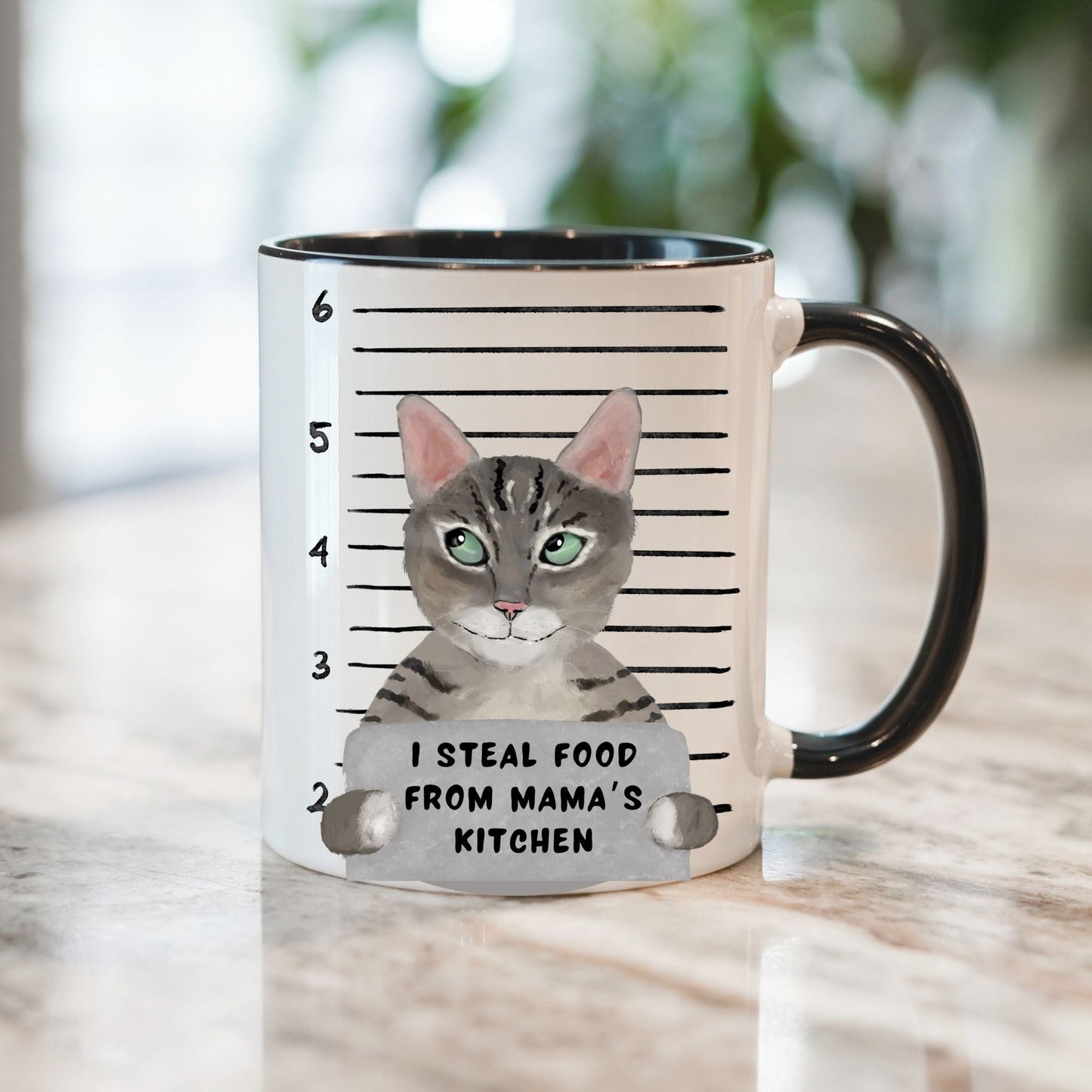 Tabby Cat Mugshot Mug - MerikaArt