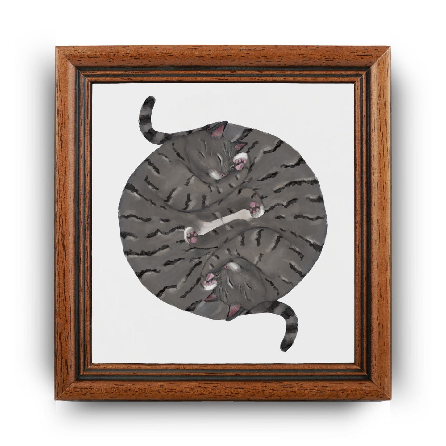 Tabby Yin and Yang Ceramic Tile - MerikaArt