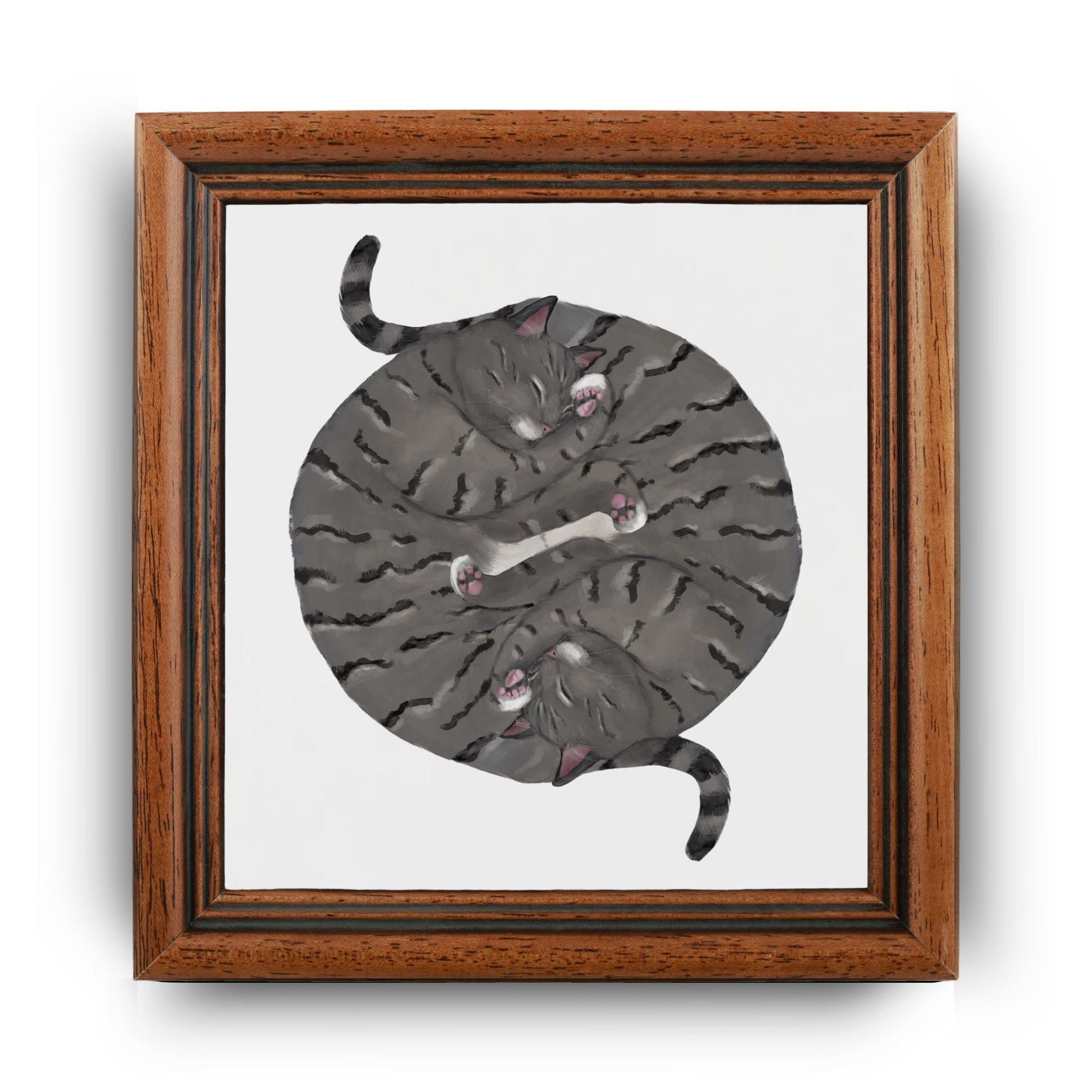 Tabby Yin and Yang Ceramic Tile - MerikaArt