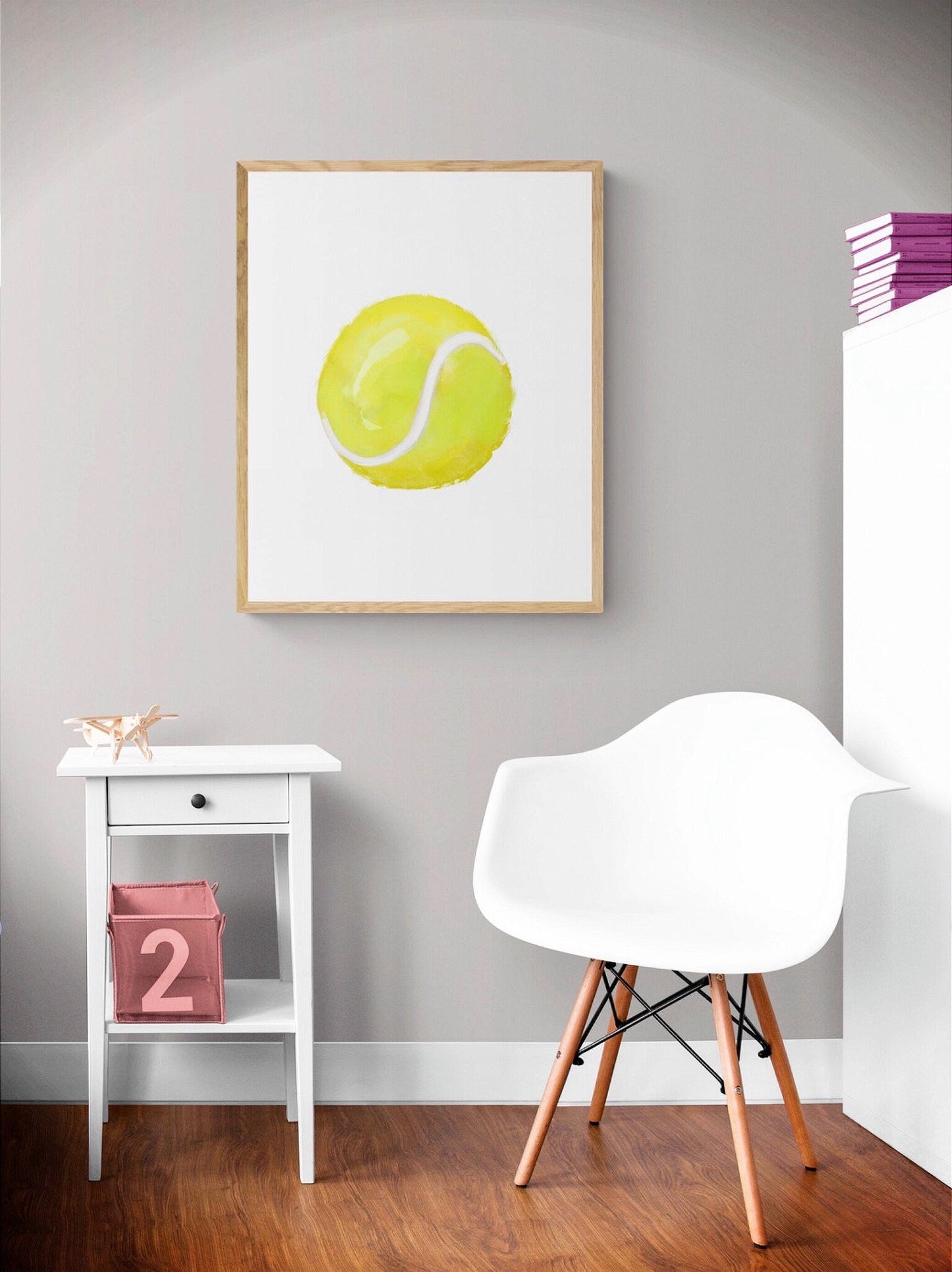 Tennis Ball Print, Sport Painting, Boys Room Wall Art, Girls Room Print, Boys Room Gift, Kids Wall Art, Nursery Decor, Sports Lover Drawing - MerikaArt