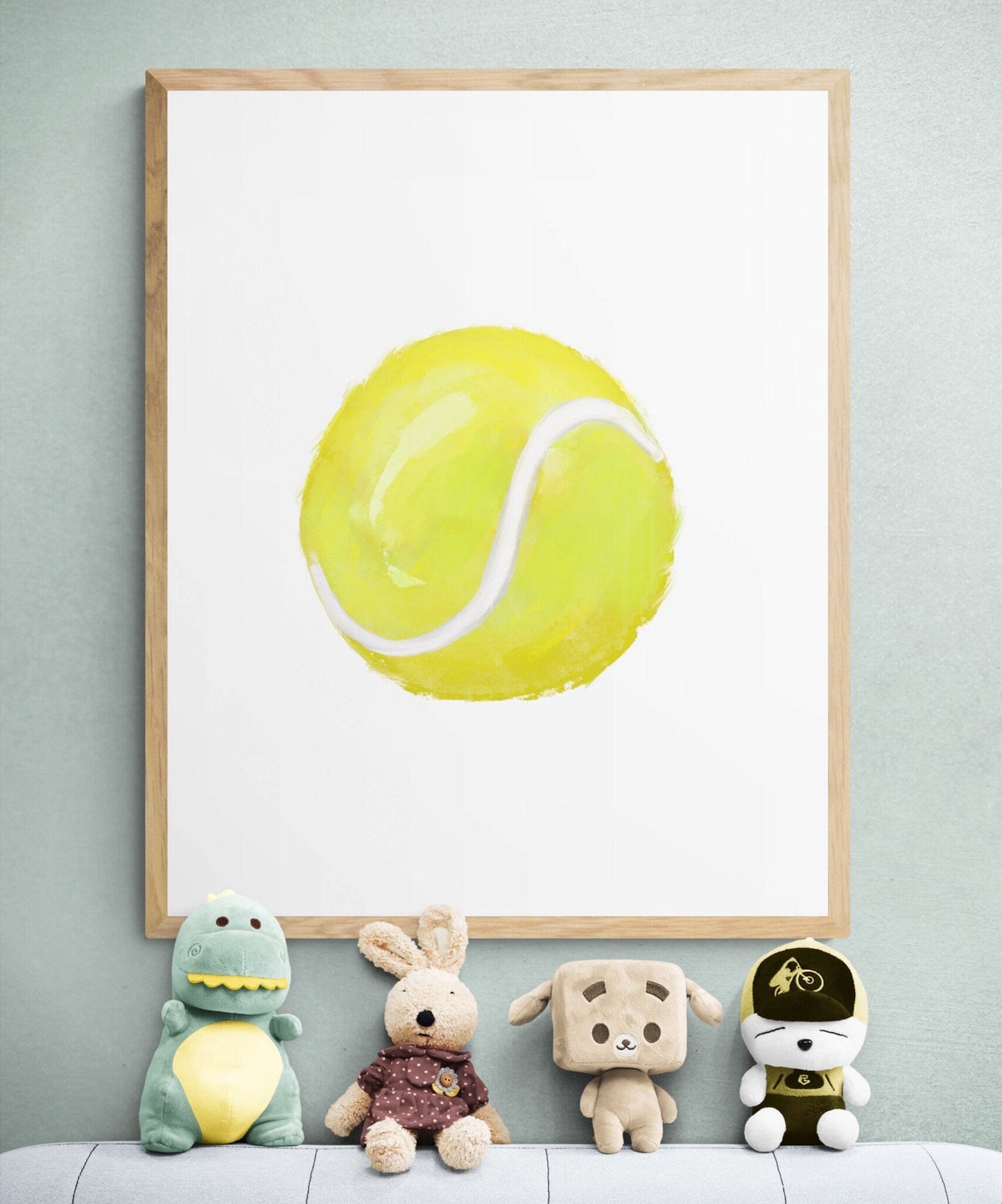Tennis Ball Print, Sport Painting, Boys Room Wall Art, Girls Room Print, Boys Room Gift, Kids Wall Art, Nursery Decor, Sports Lover Drawing - MerikaArt