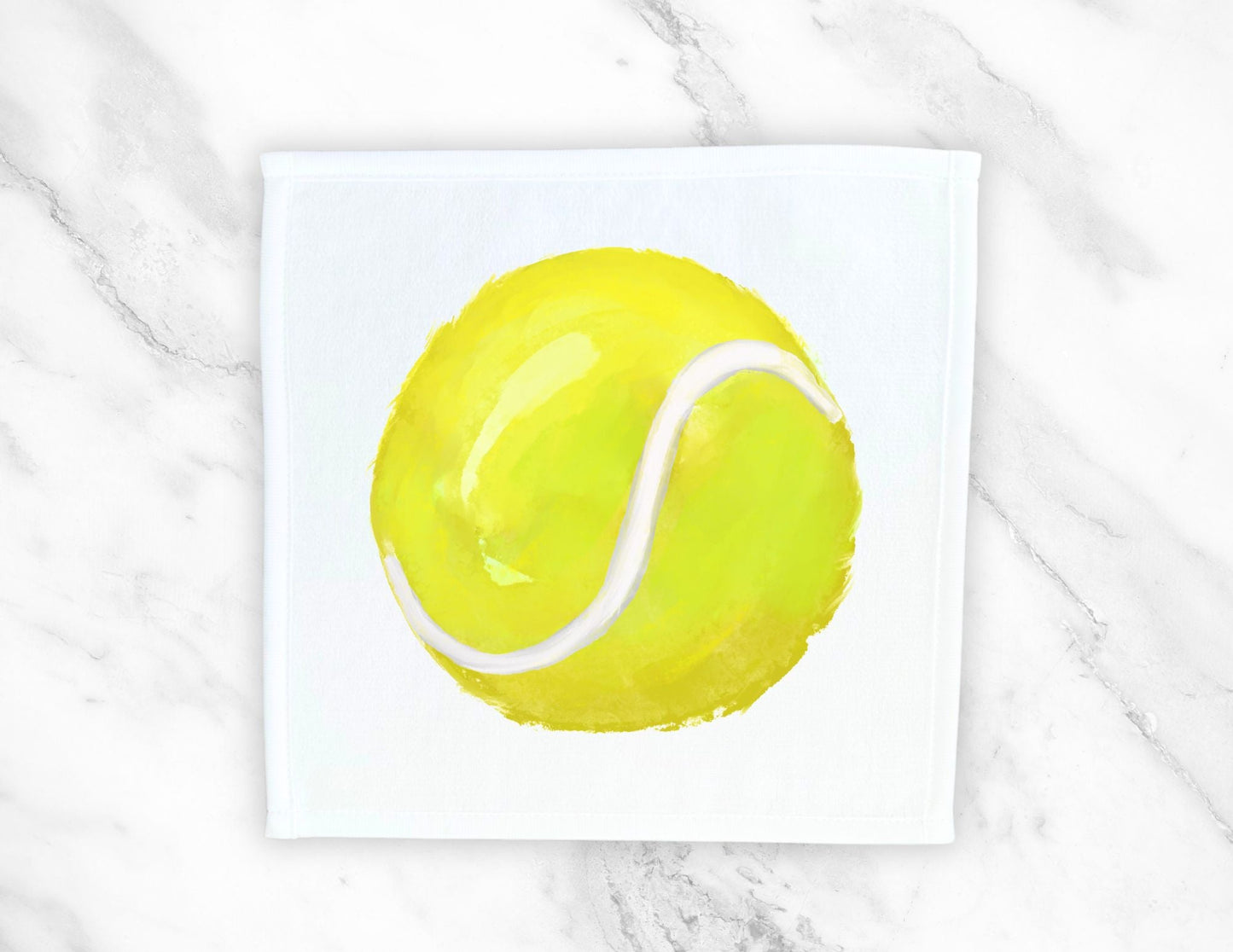 Tennis Ball Washcloth - Kids Bathroom Towel - MerikaArt