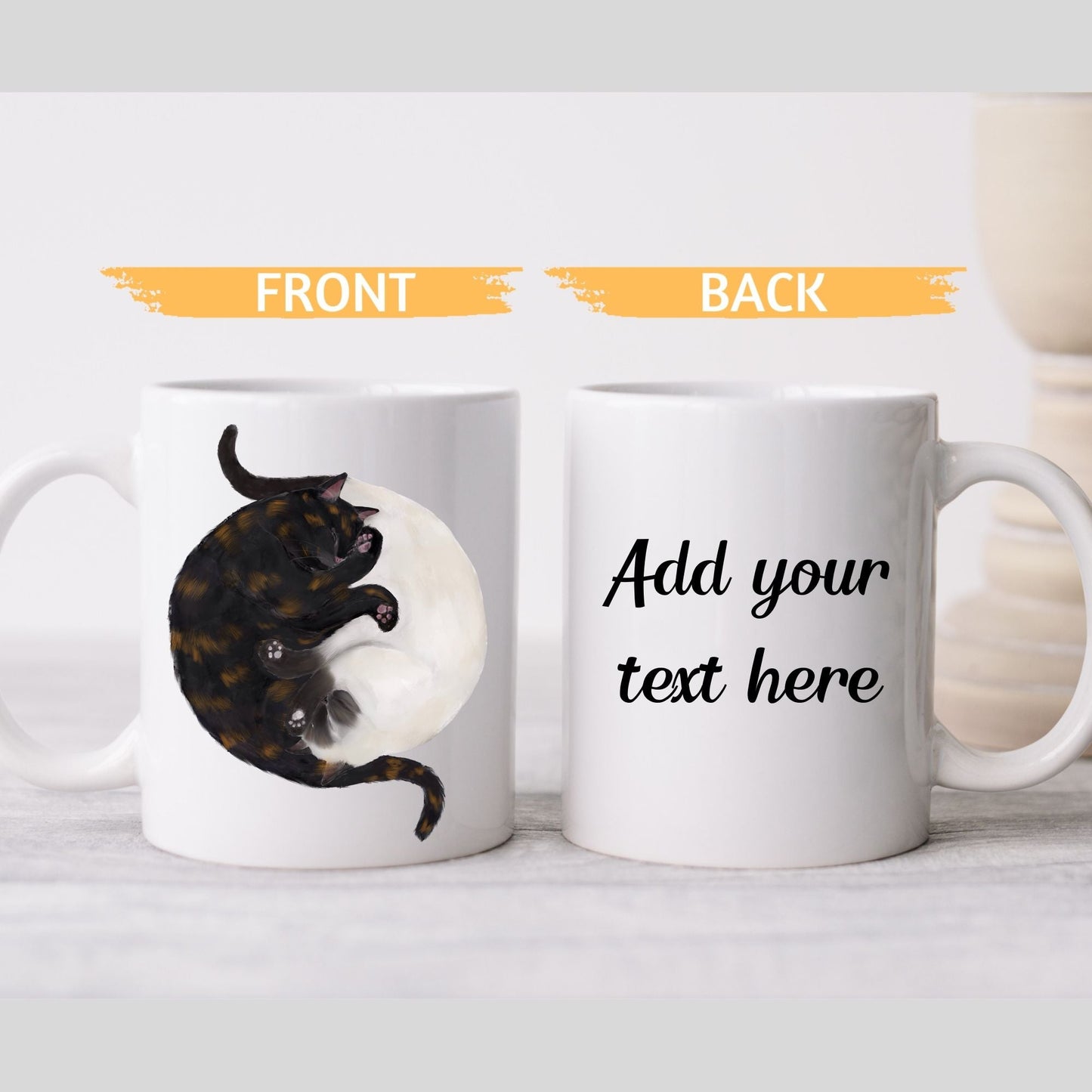Tortoiseshell and Siamese Sleeping Cats Mug - MerikaArt