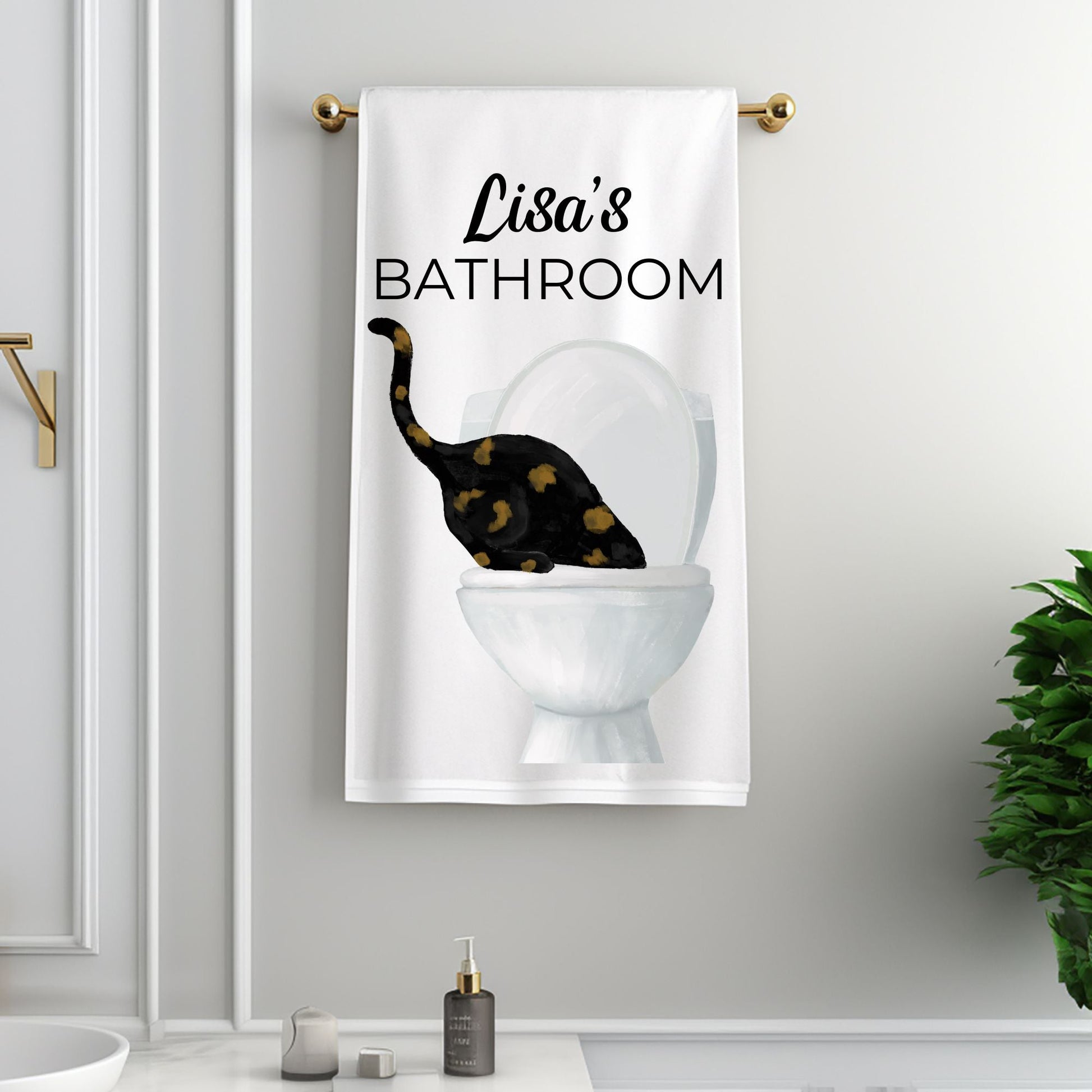 Tortoiseshell Cat Bathroom Towel - MerikaArt