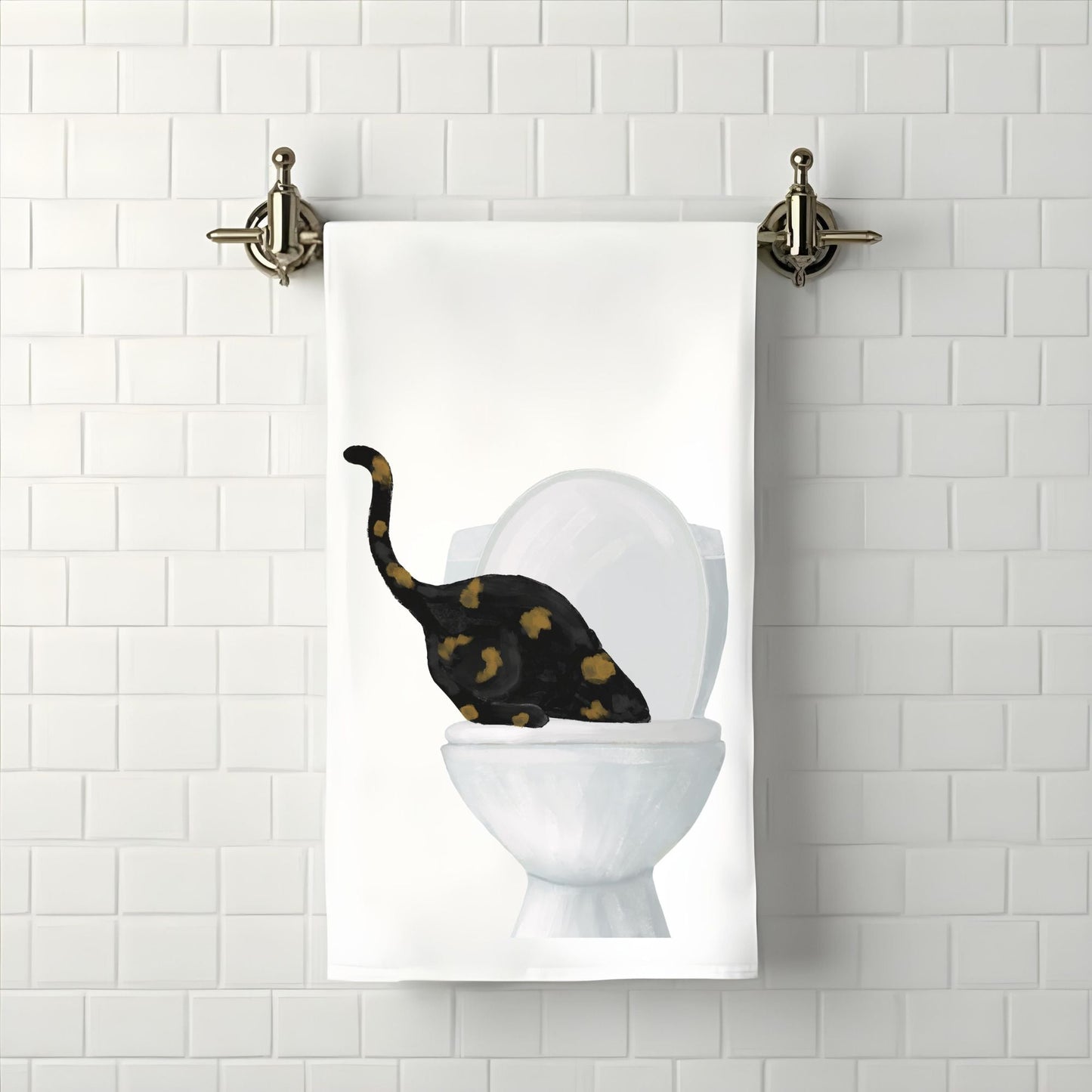 Tortoiseshell Cat Bathroom Towel - MerikaArt