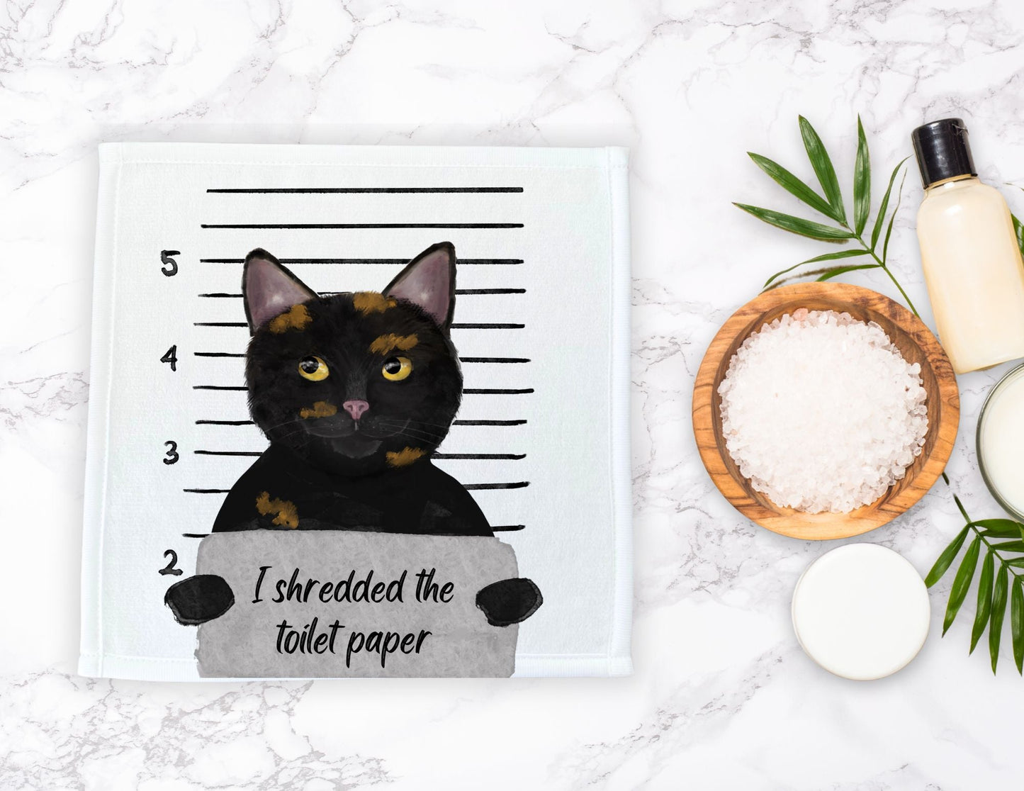 Tortoiseshell Cat Washcloth - MerikaArt