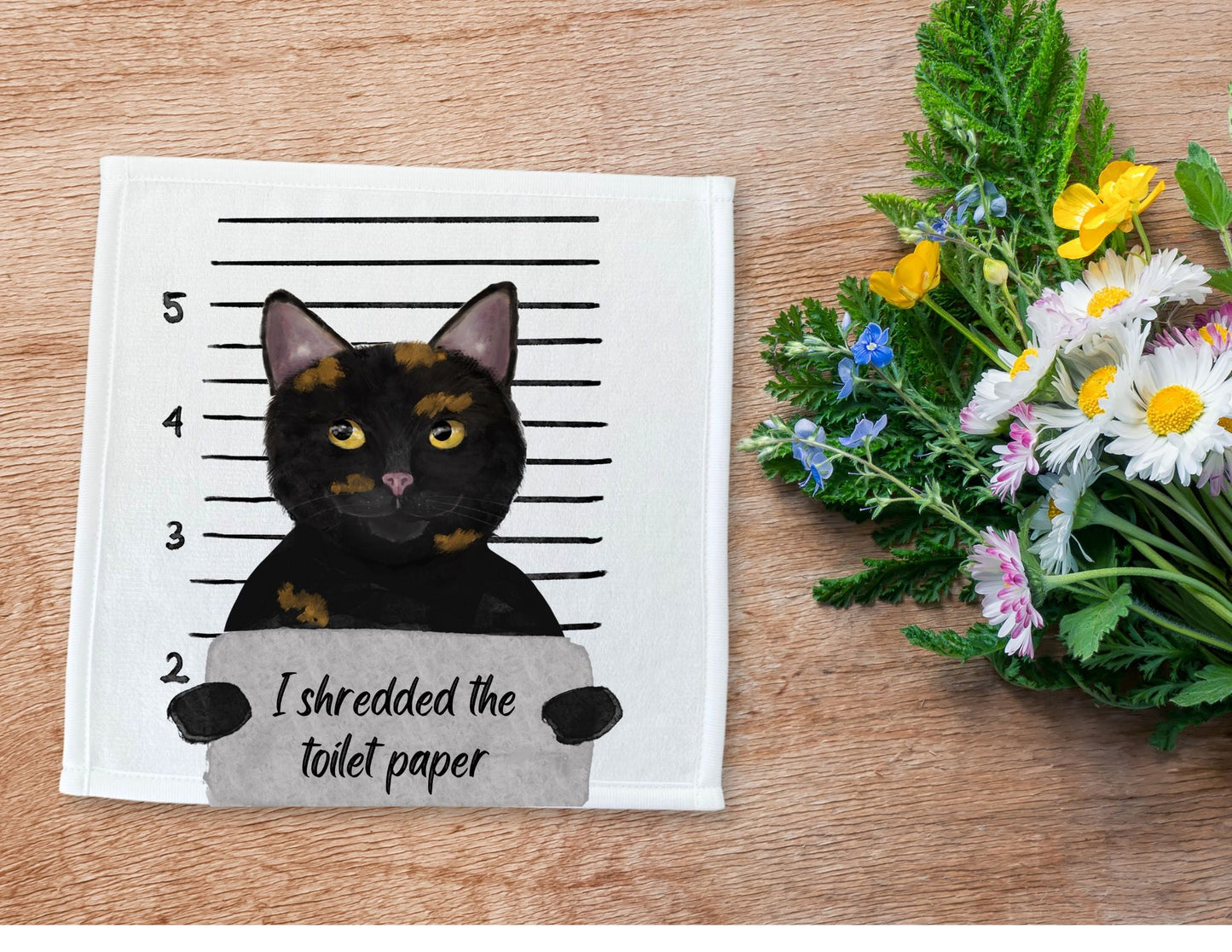 Tortoiseshell Cat Washcloth - MerikaArt