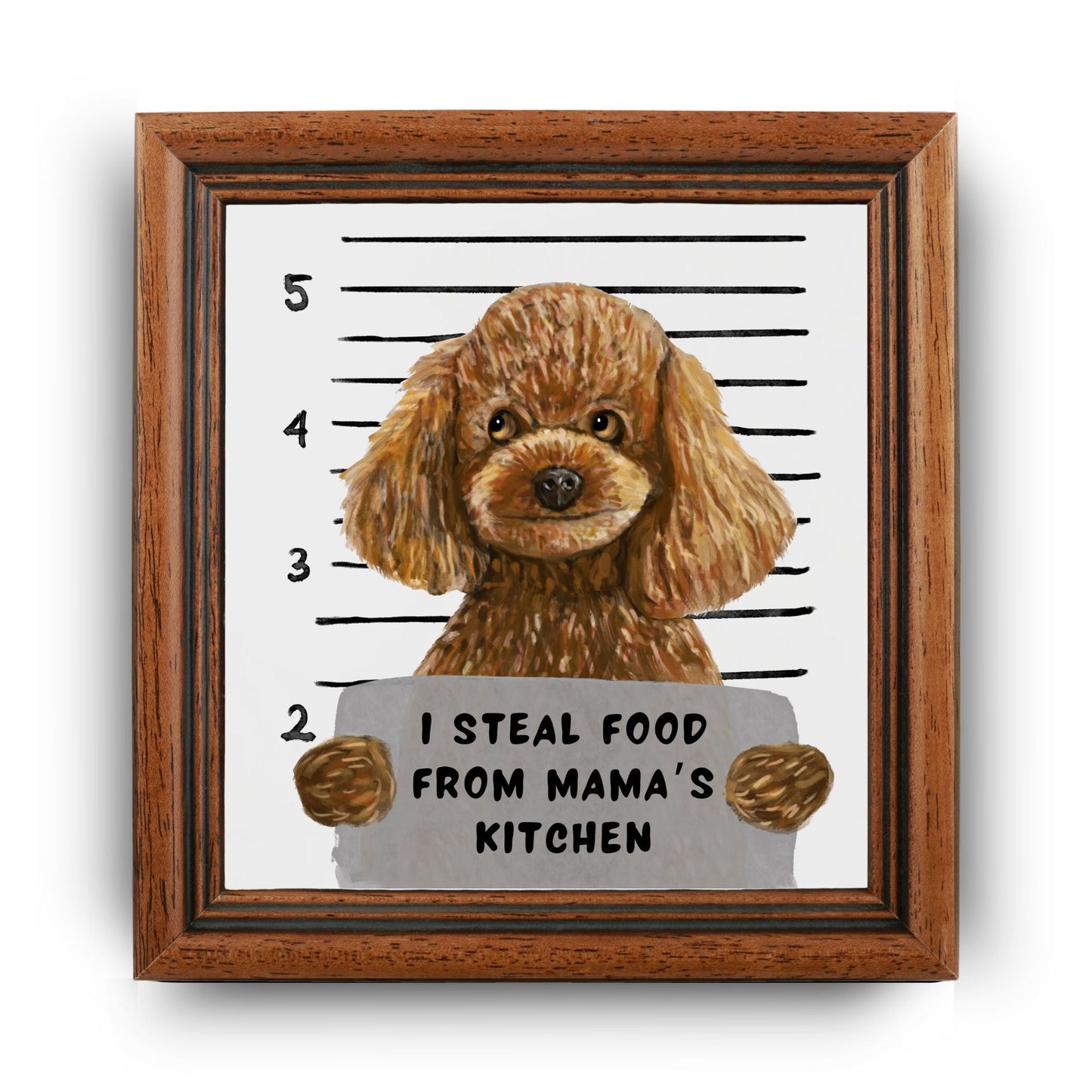 Toy Poodle Mugshot Ceramic Tile - MerikaArt