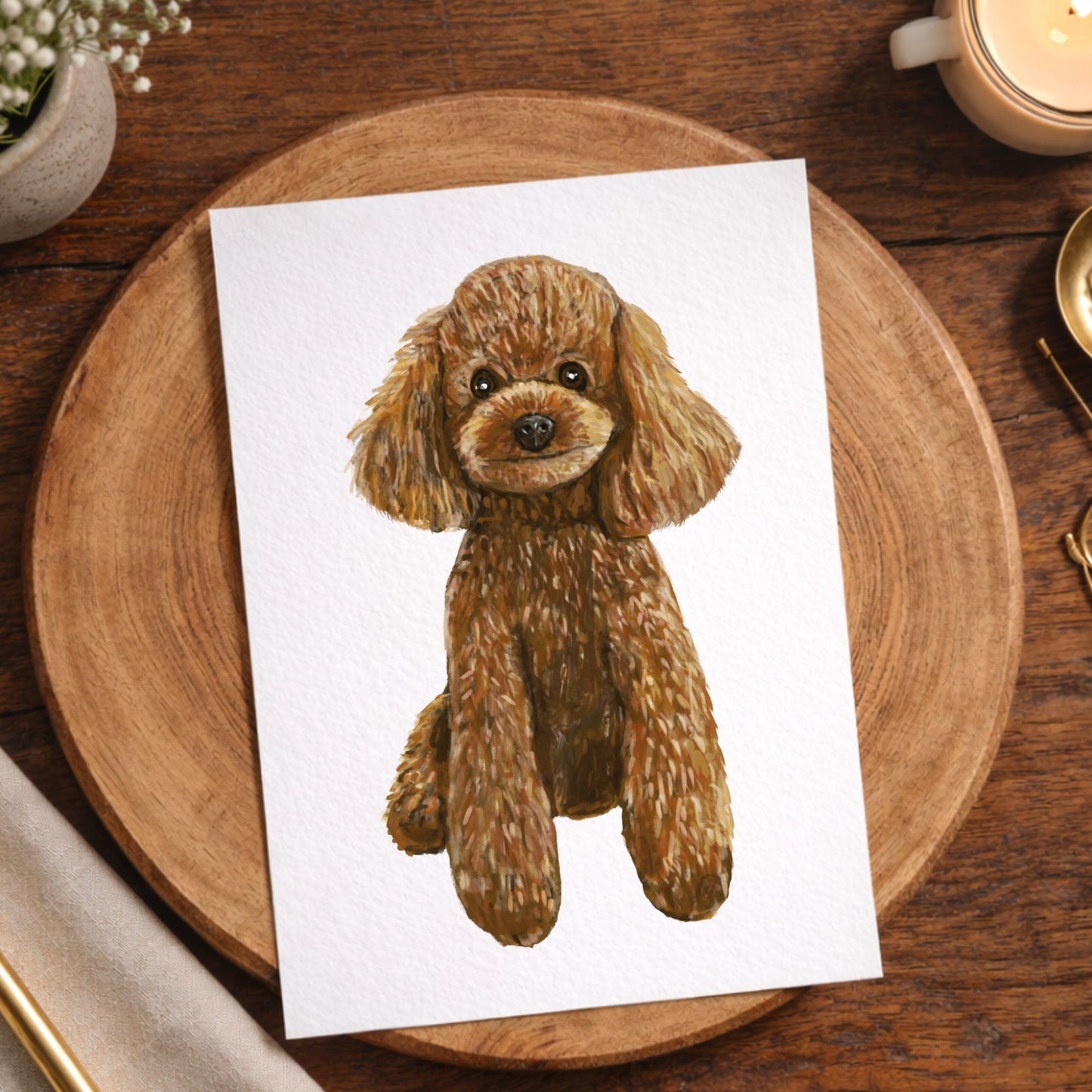 Toy Poodle Postcard - MerikaArt
