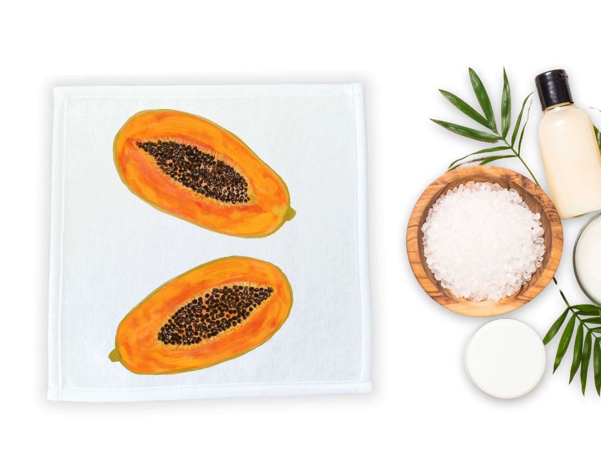 Tropical Papaya Washcloth - MerikaArt