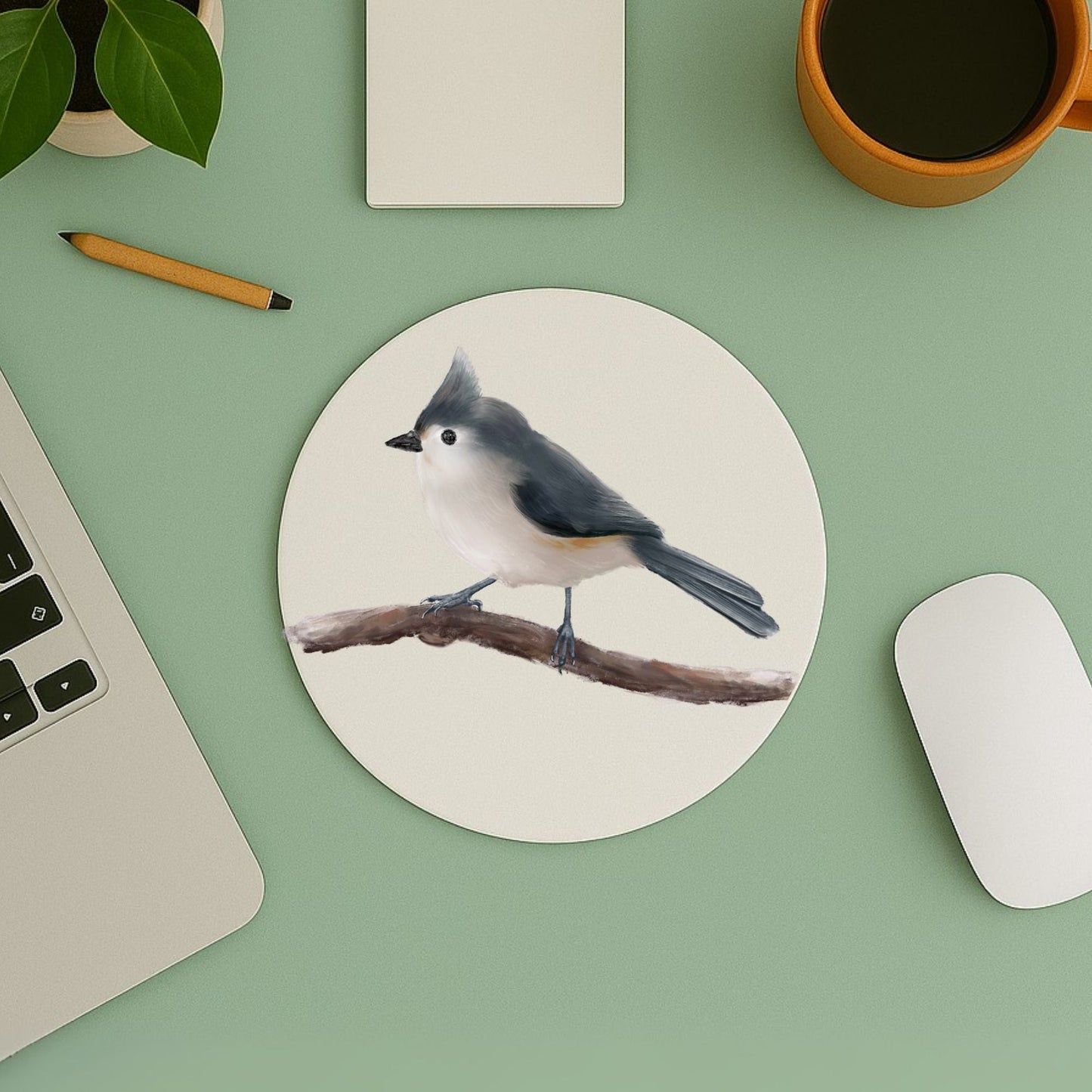 Tufted Titmouse Mousepad - MerikaArt