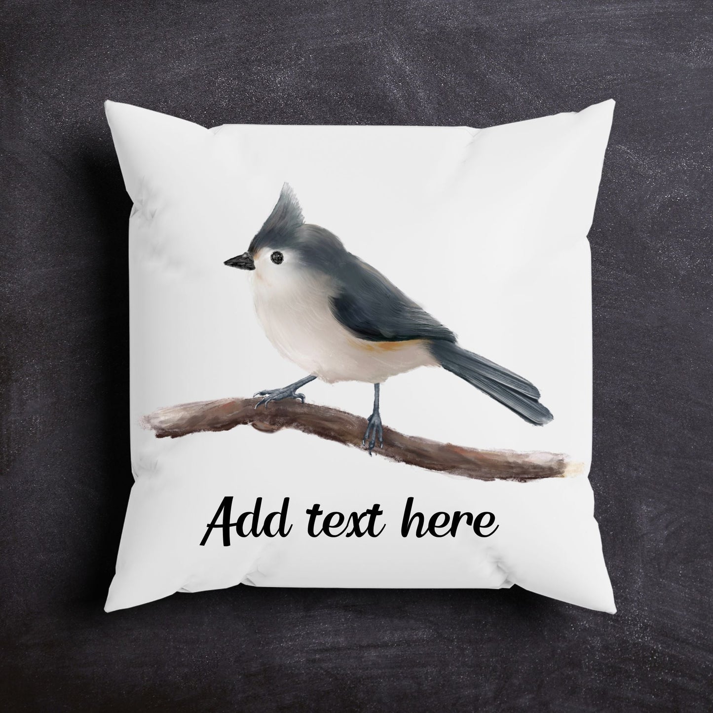 Tufted Titmouse Pillow - MerikaArt