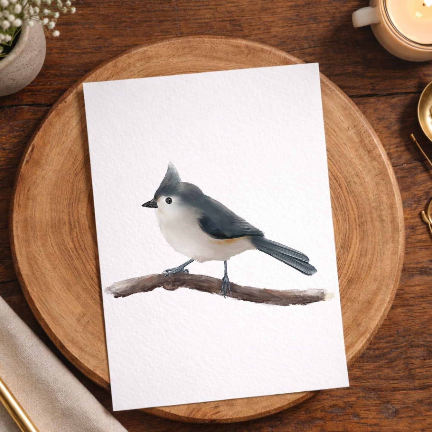 Tufted Titmouse Postcard - MerikaArt