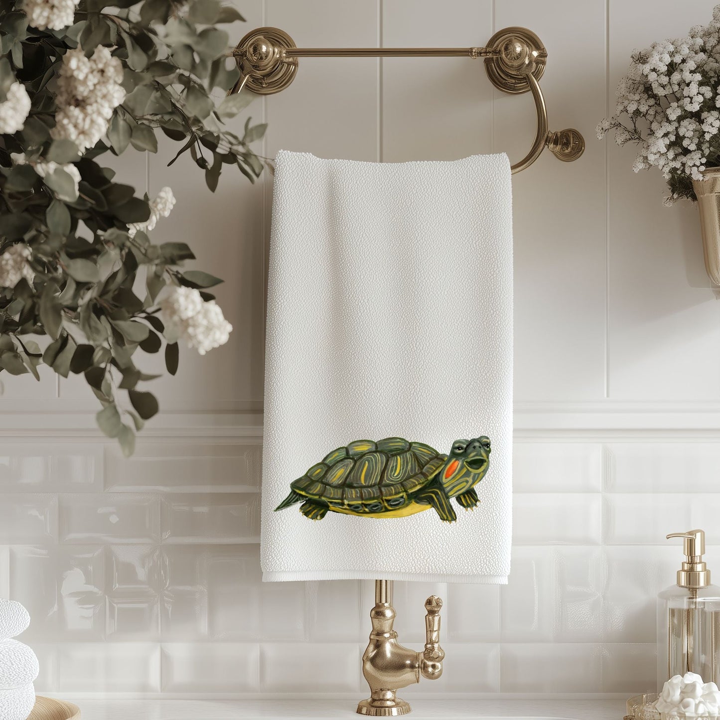Turtle Bathroom Towel - MerikaArt