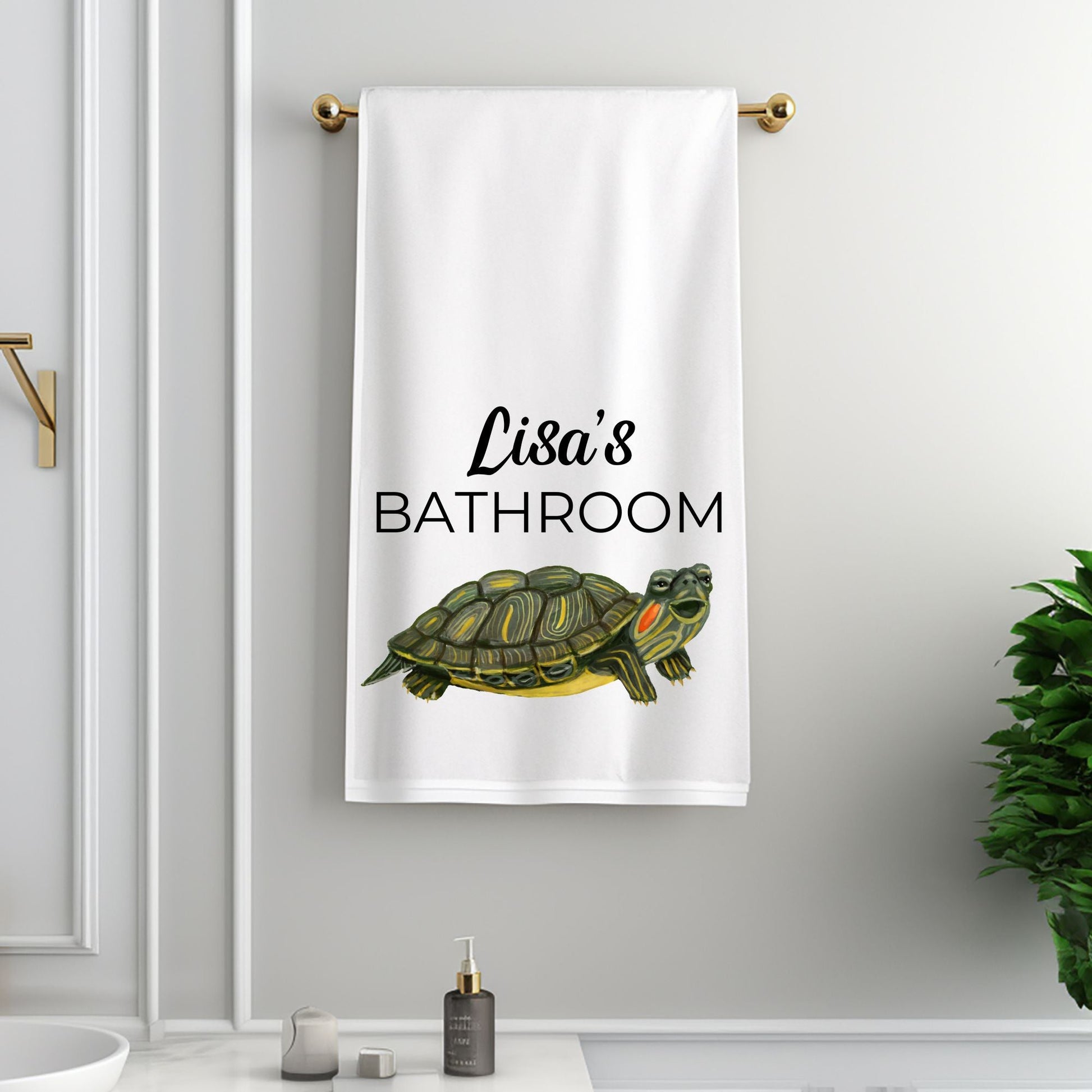 Turtle Bathroom Towel - MerikaArt
