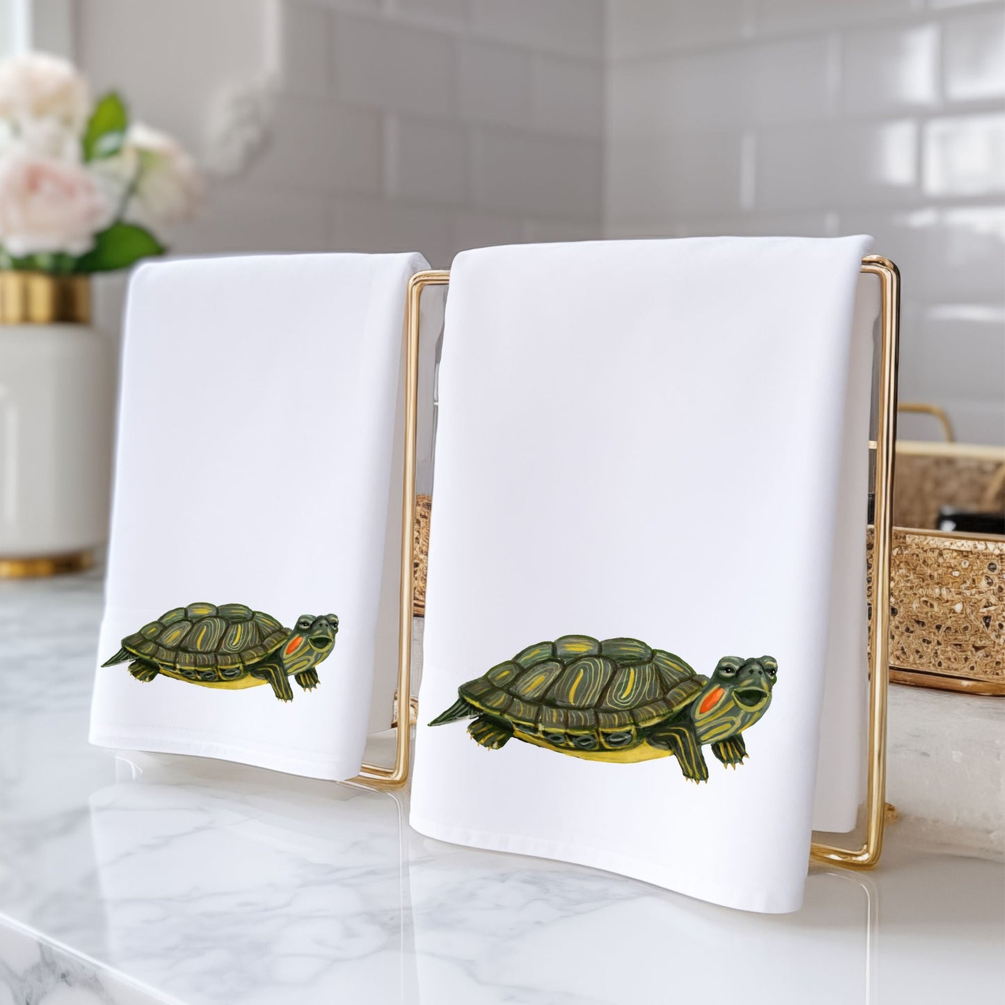 Turtle Bathroom Towel - MerikaArt
