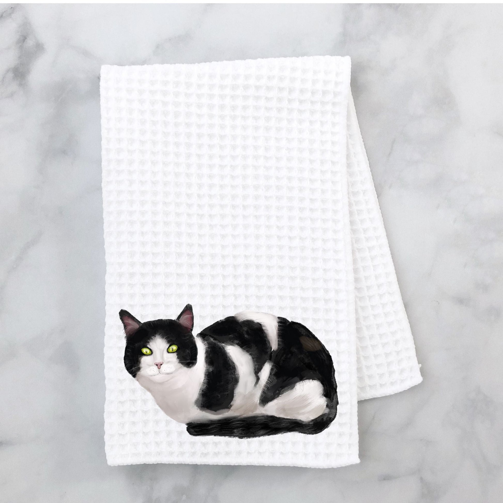 Tuxedo Cat Kitchen Towel - MerikaArt