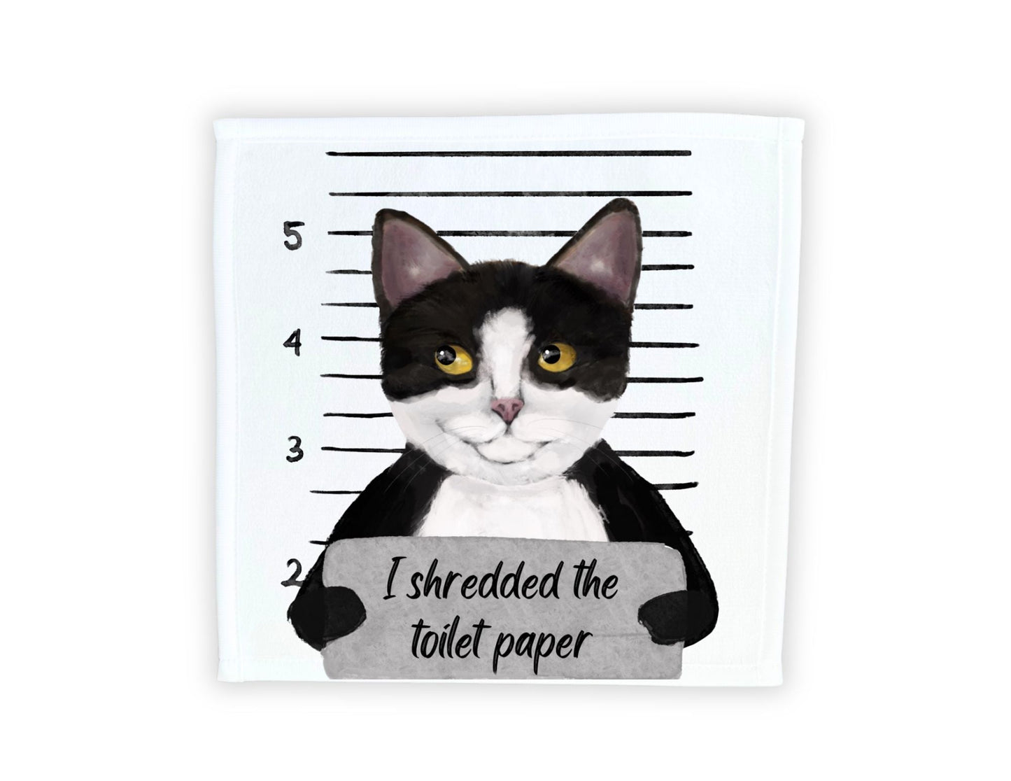 Tuxedo Cat Washcloth - MerikaArt