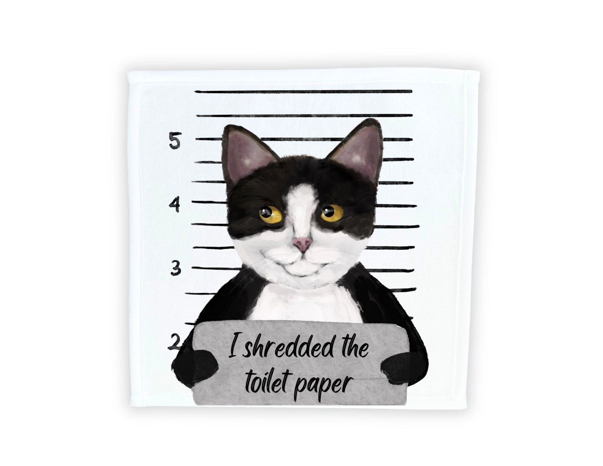 Tuxedo Cat Washcloth - MerikaArt