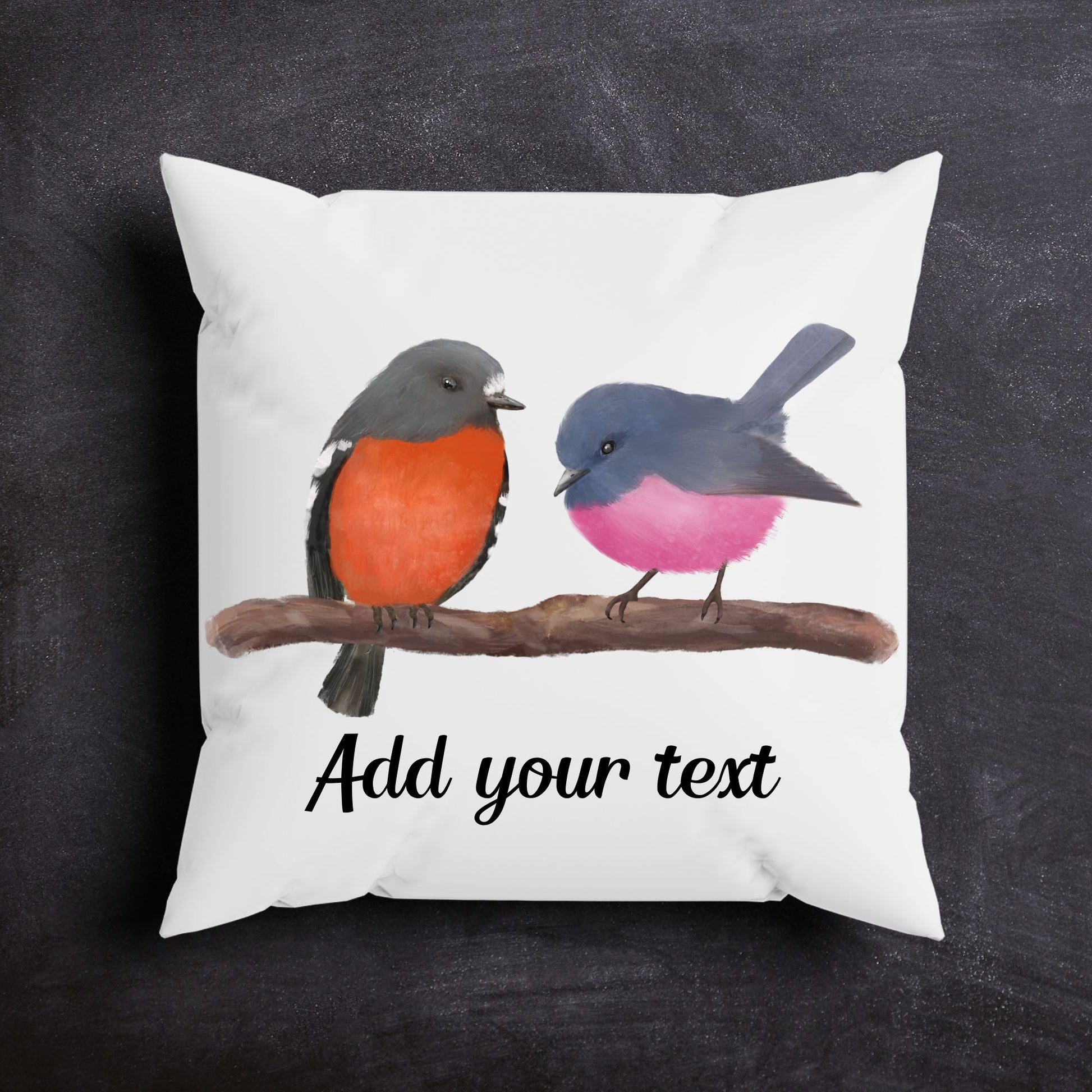 Two Colorful Birds Pillow - MerikaArt