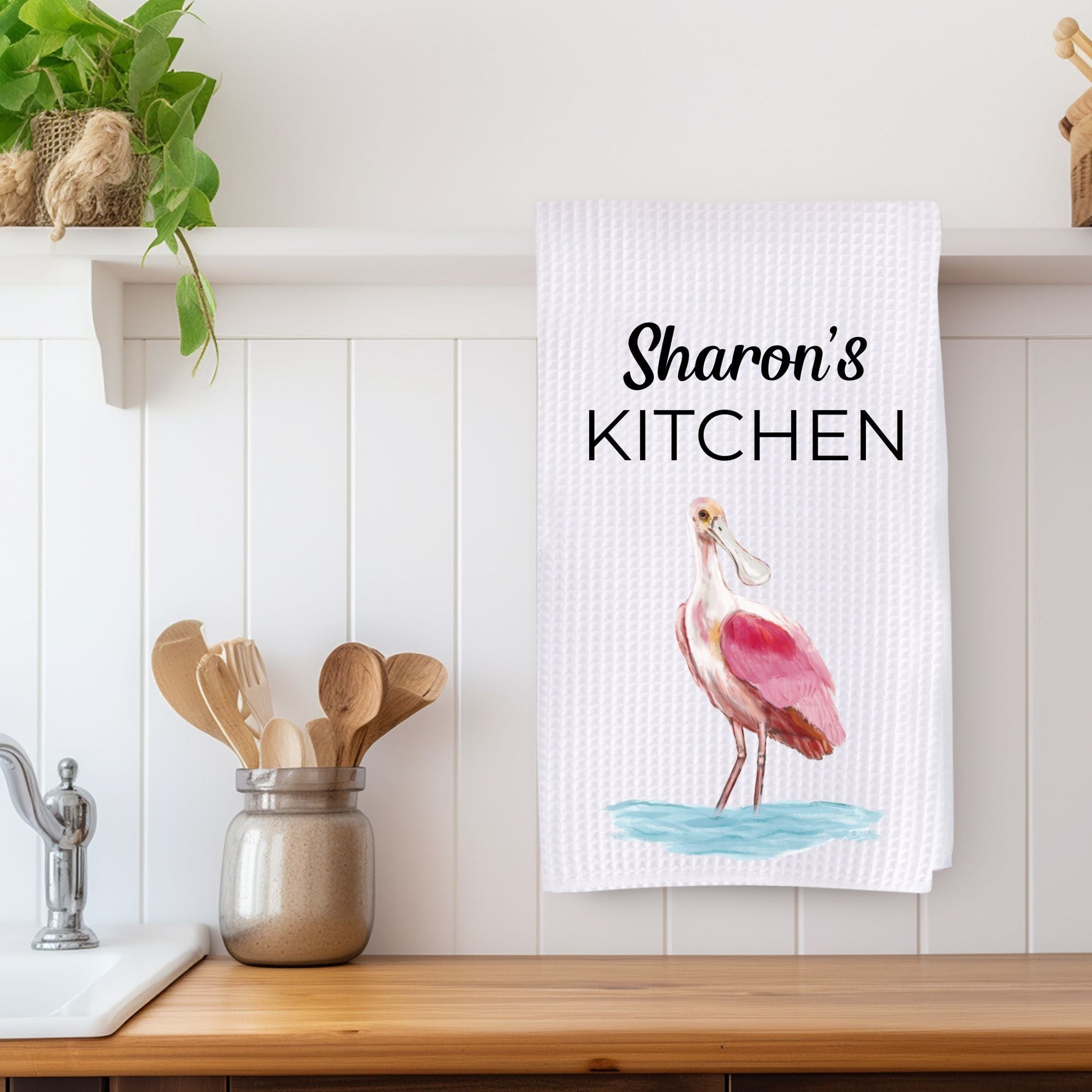 Unique Roseate Spoonbill Kitchen Towel - MerikaArt