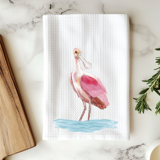 Unique Roseate Spoonbill Kitchen Towel - MerikaArt