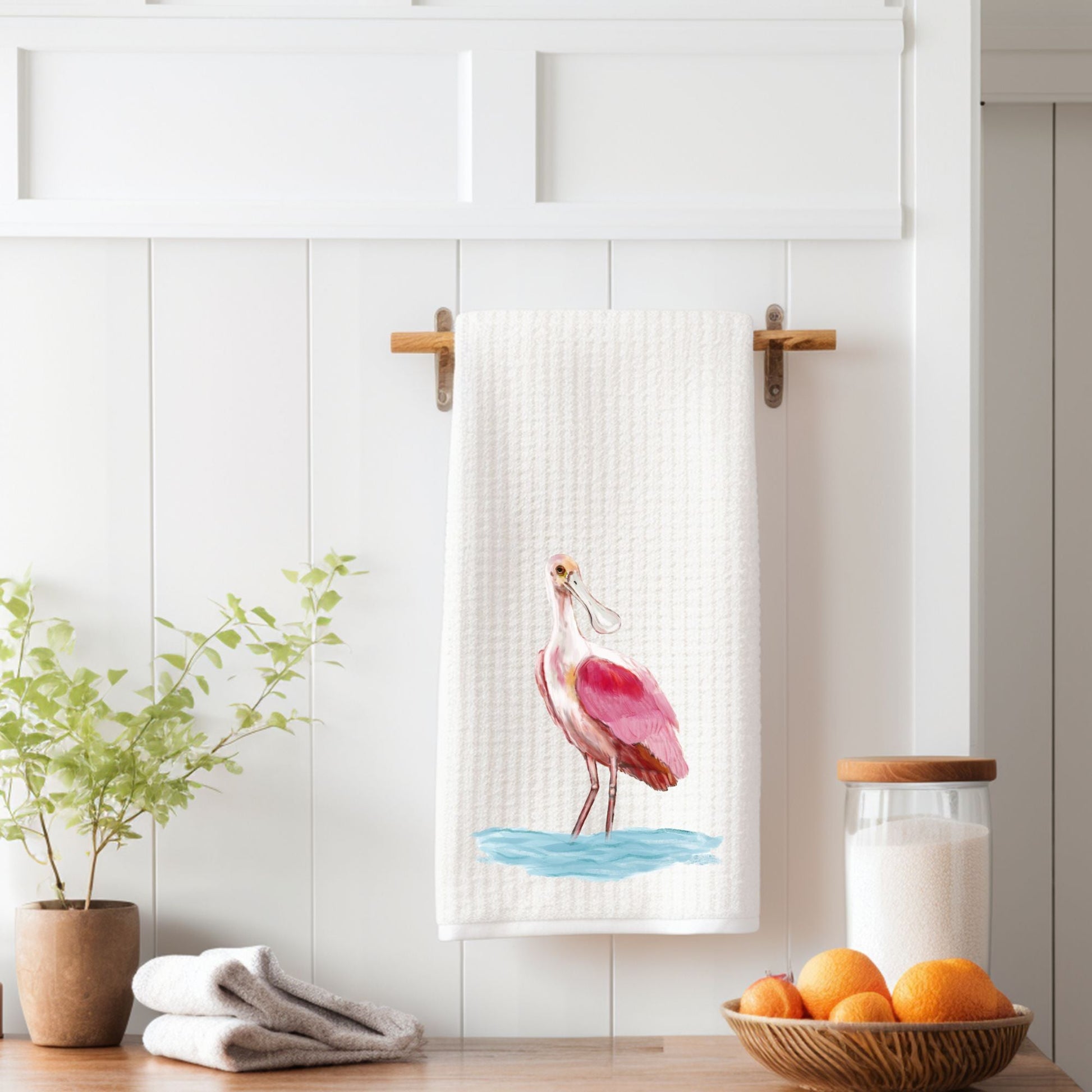 Unique Roseate Spoonbill Kitchen Towel - MerikaArt